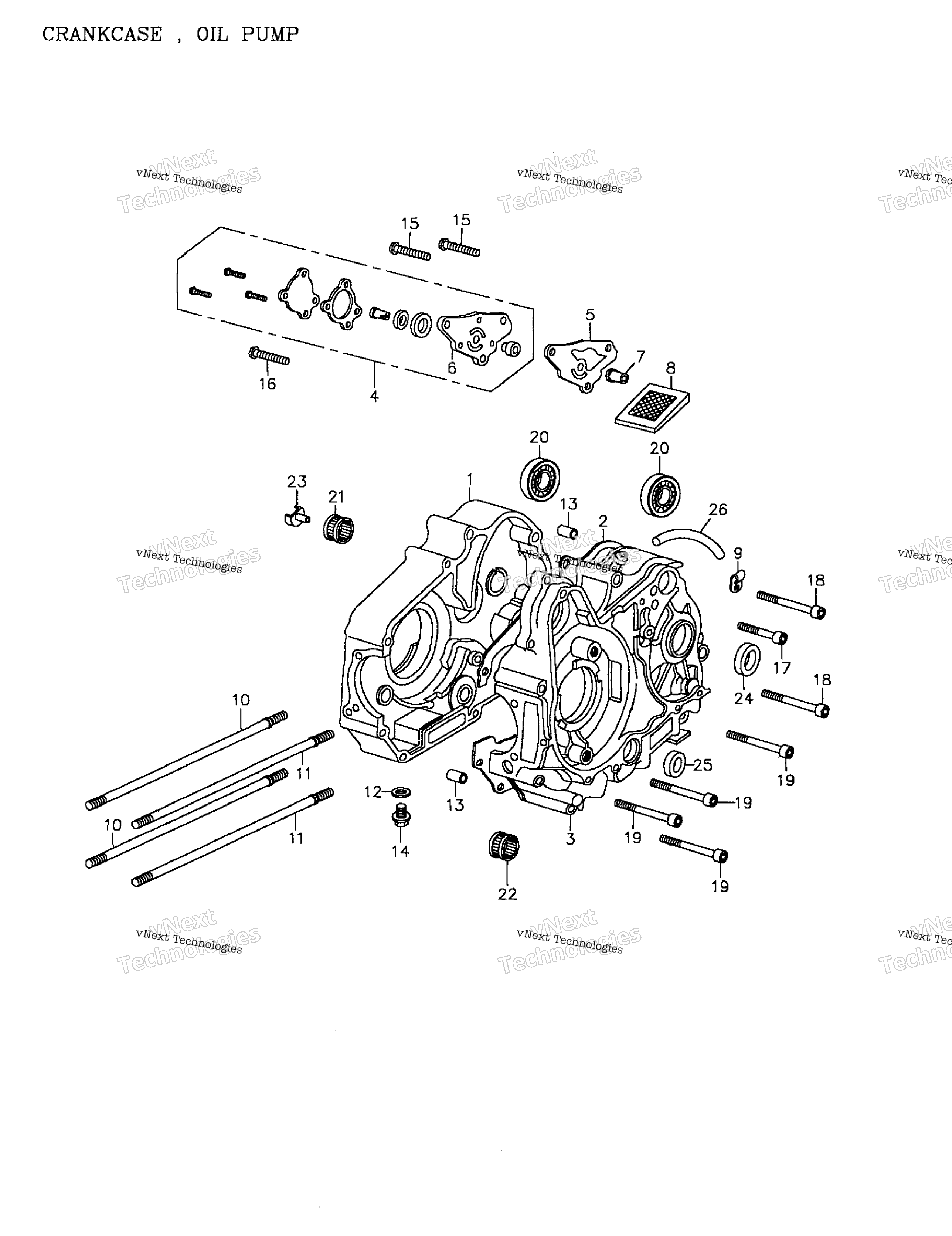 Crankcase, масляный насос (172 09)