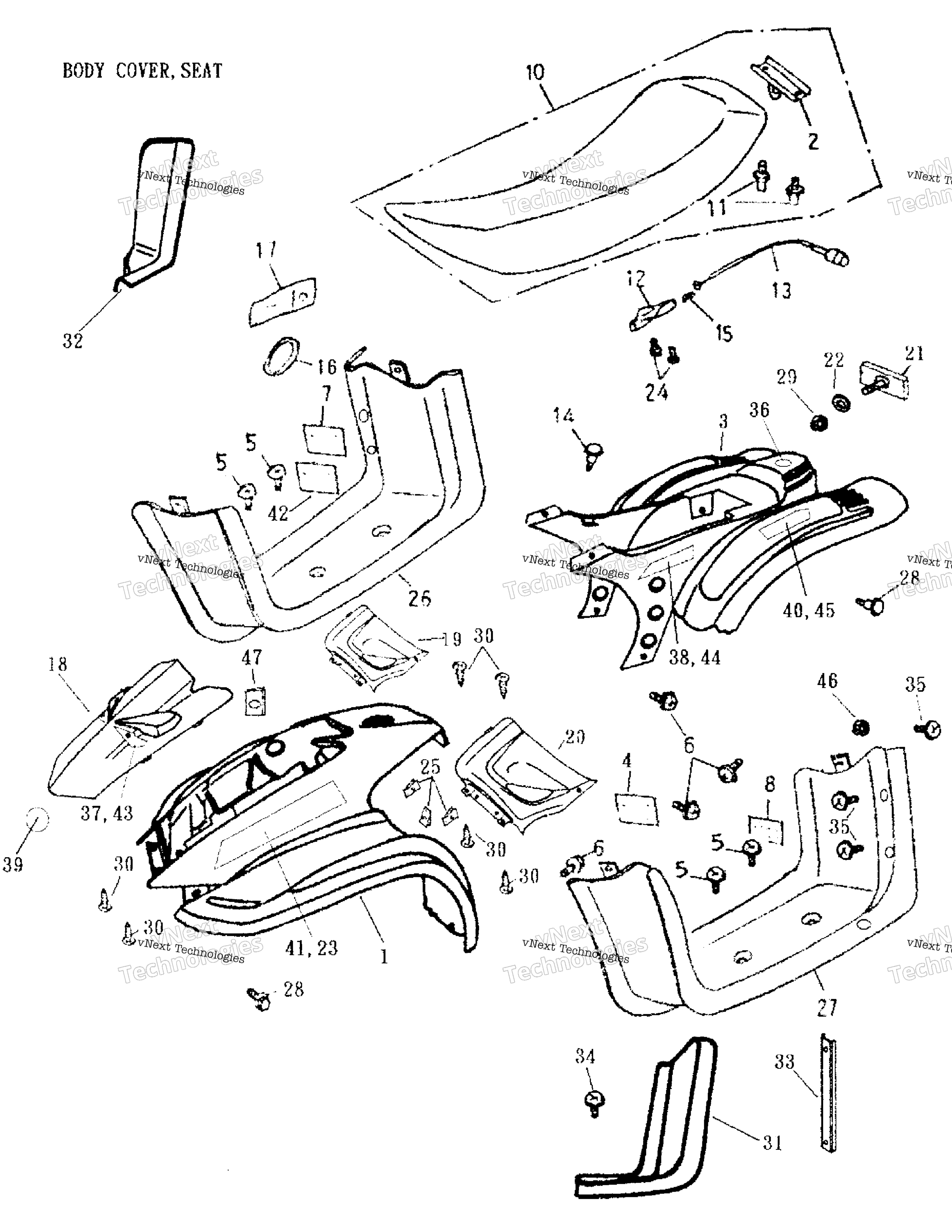 кузов Cover, сиденье 166A 15
