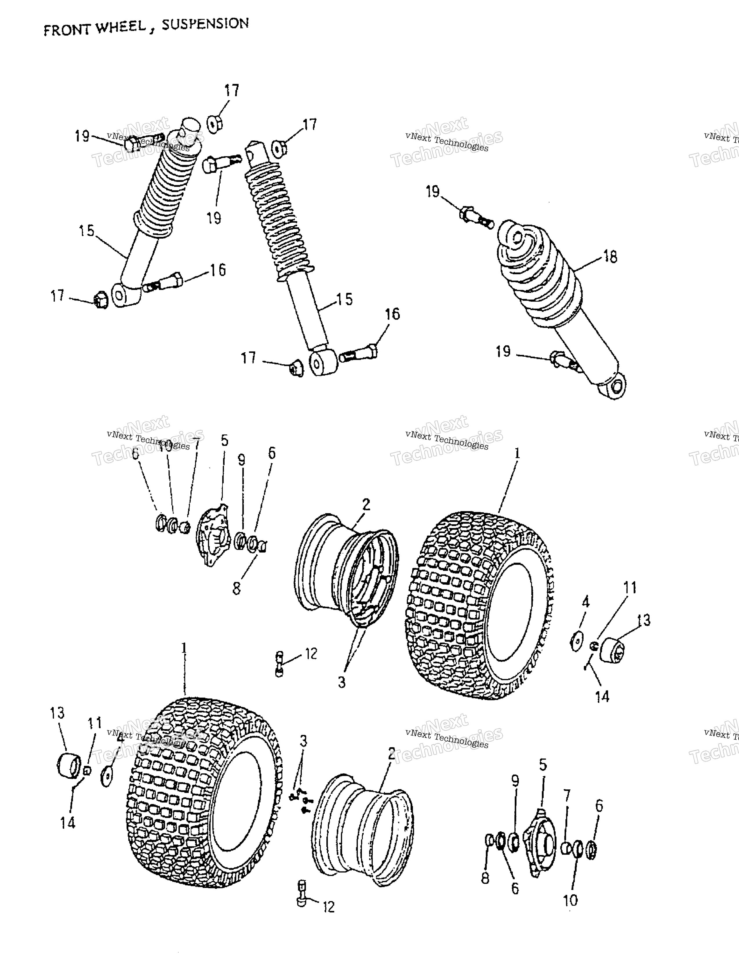 Передняя часть Wheel, Suspension 166A-17