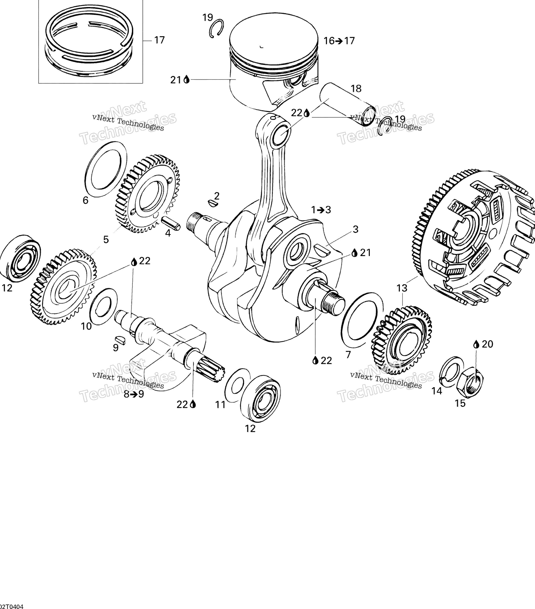 Коленчатый вал And Pistons