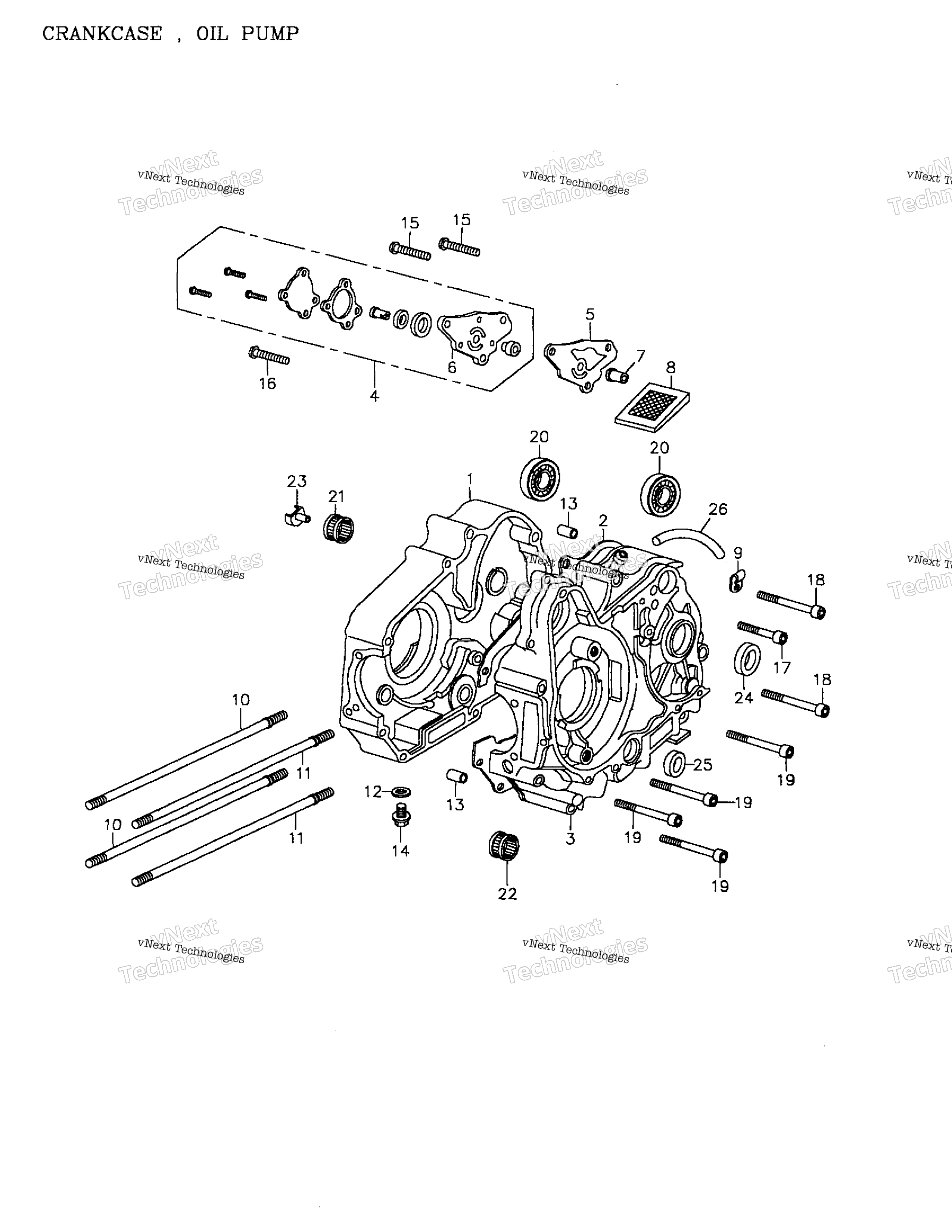 Crankcase, масляный насос