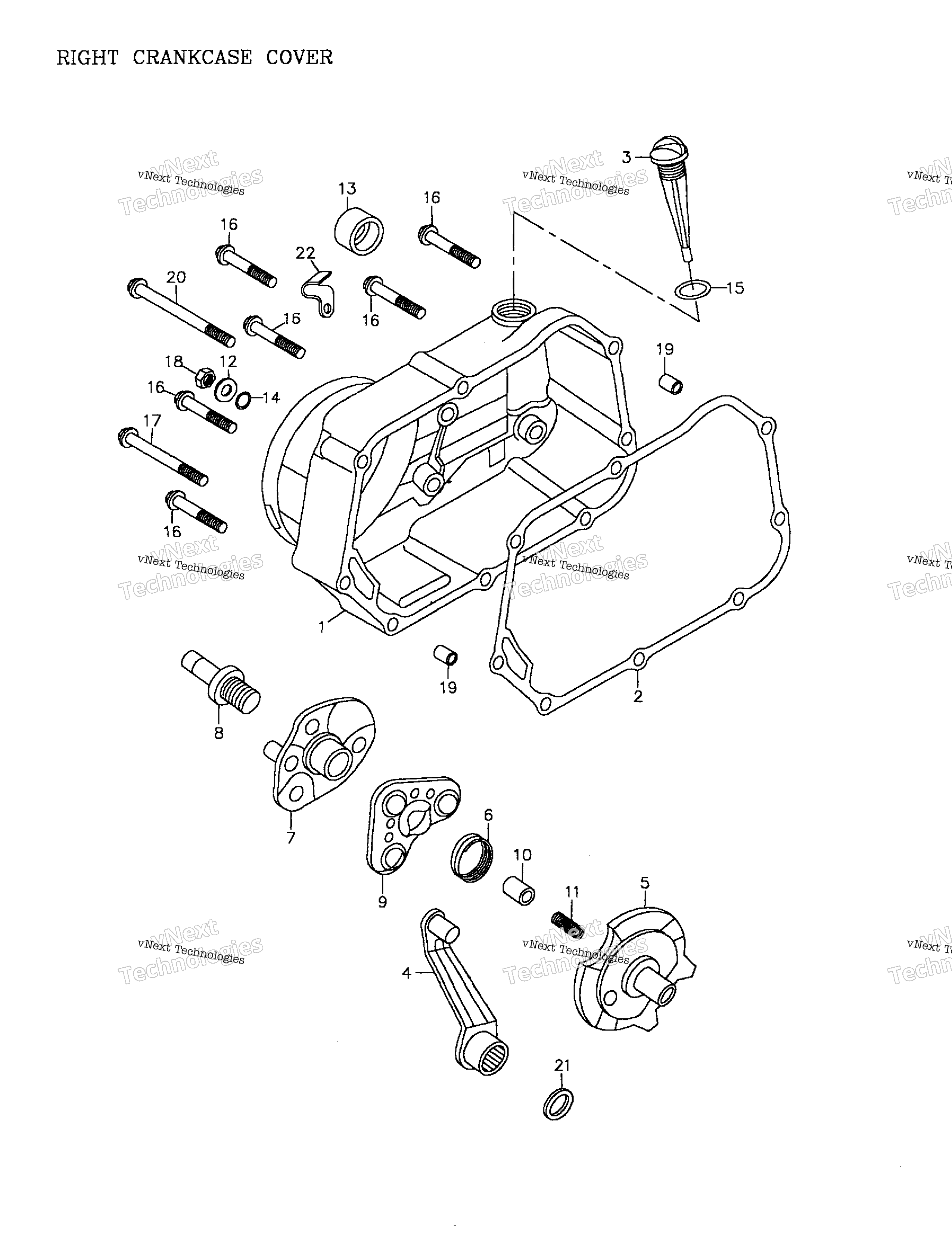 RIGHT CRANKCASE крышка