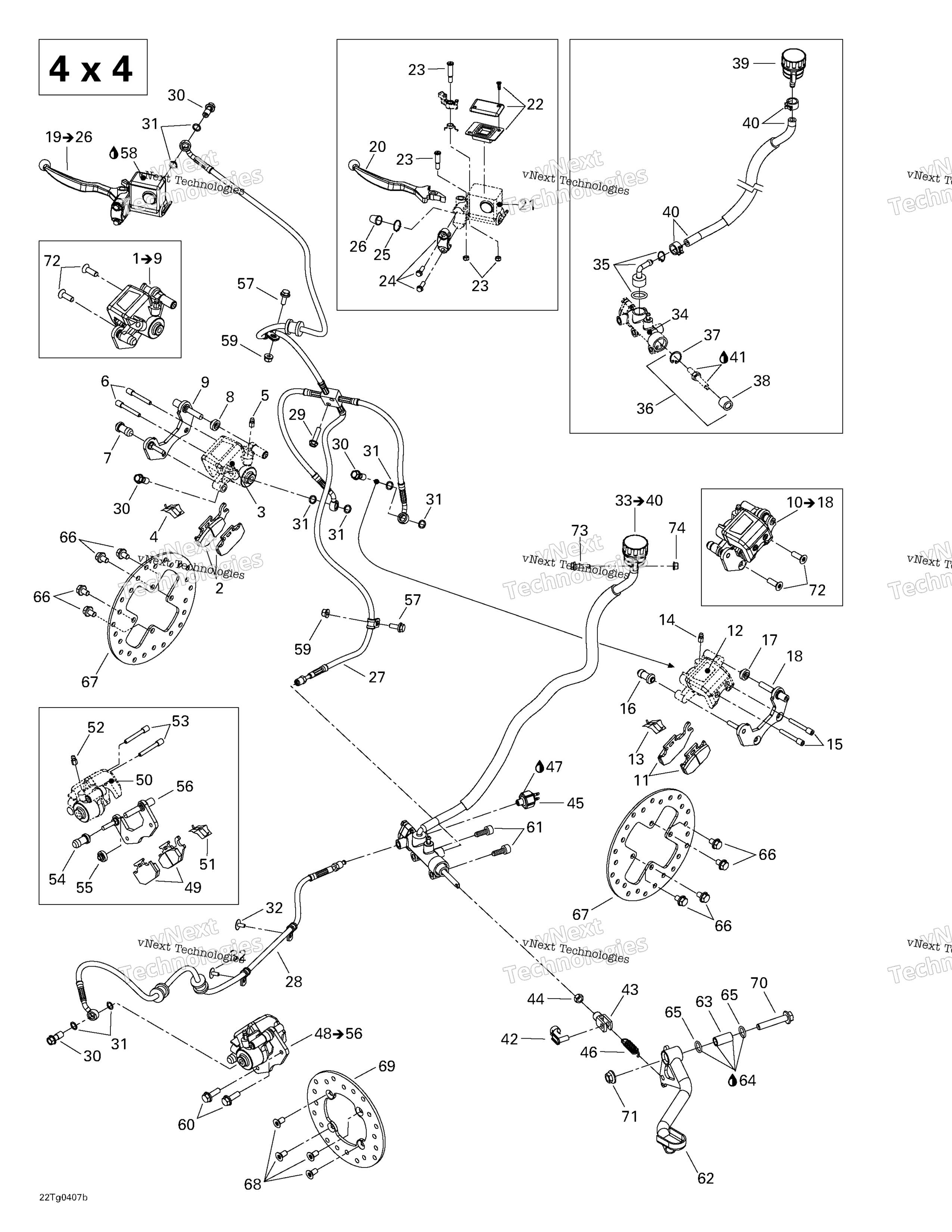 Hydraulic тормоз (4 X 4)