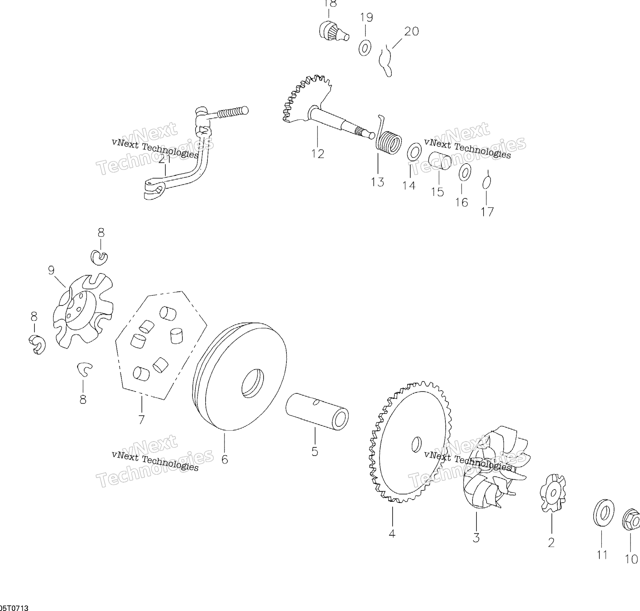 Привод Pulley, Kick Start