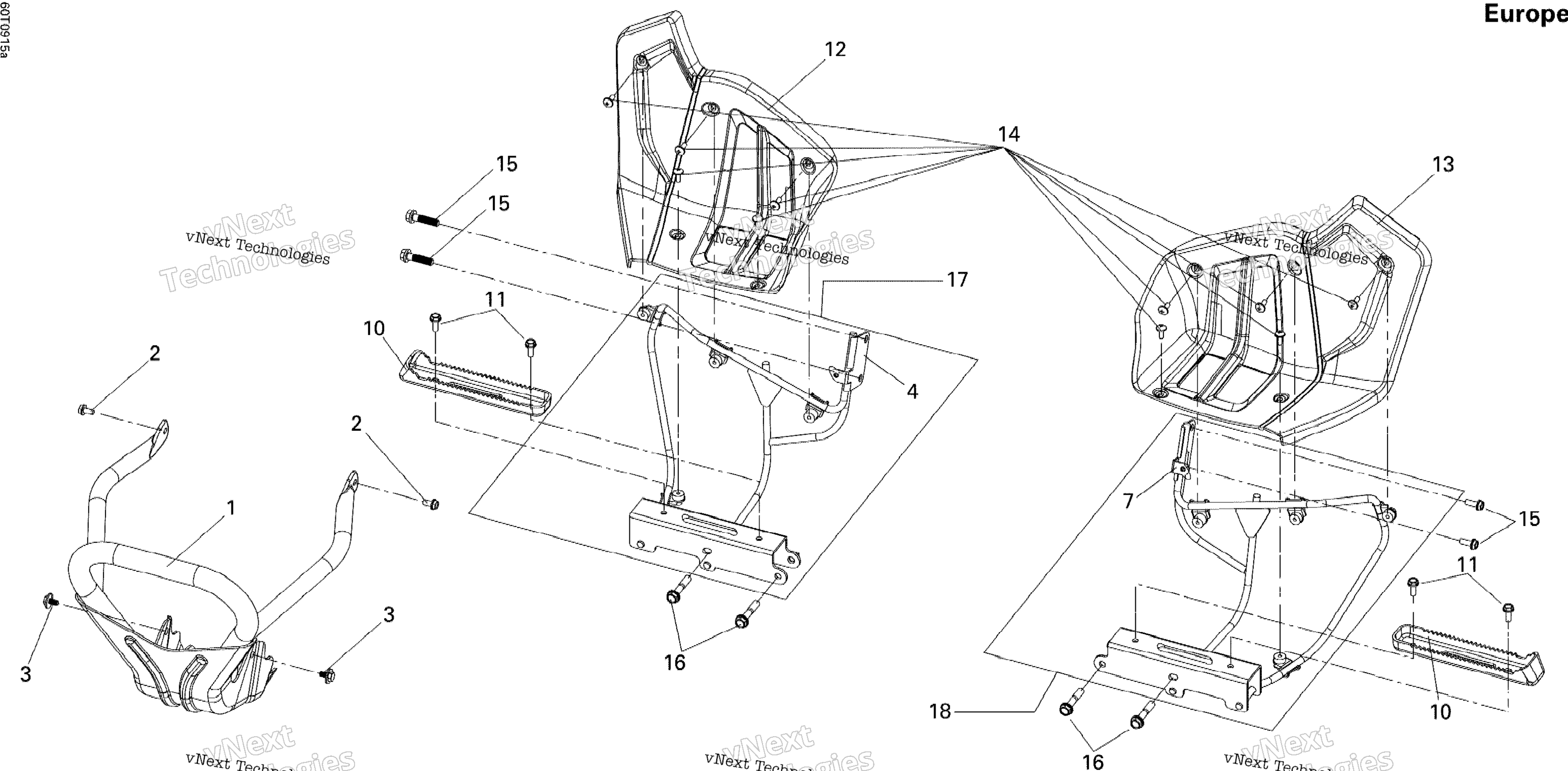 Передняя часть Bumper And Footrests Europe