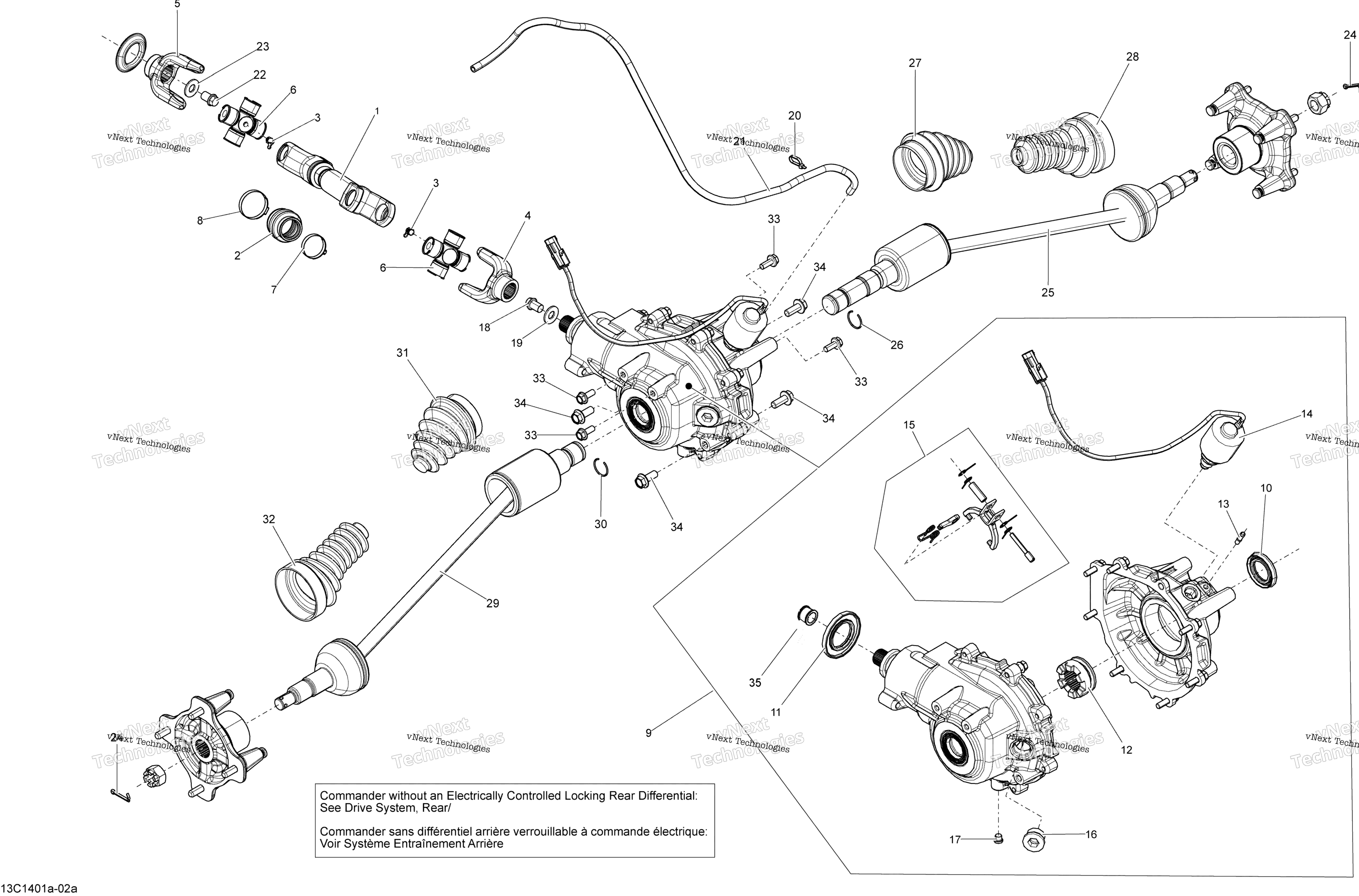 Привод System, Rear - With Locking Rear Differential
