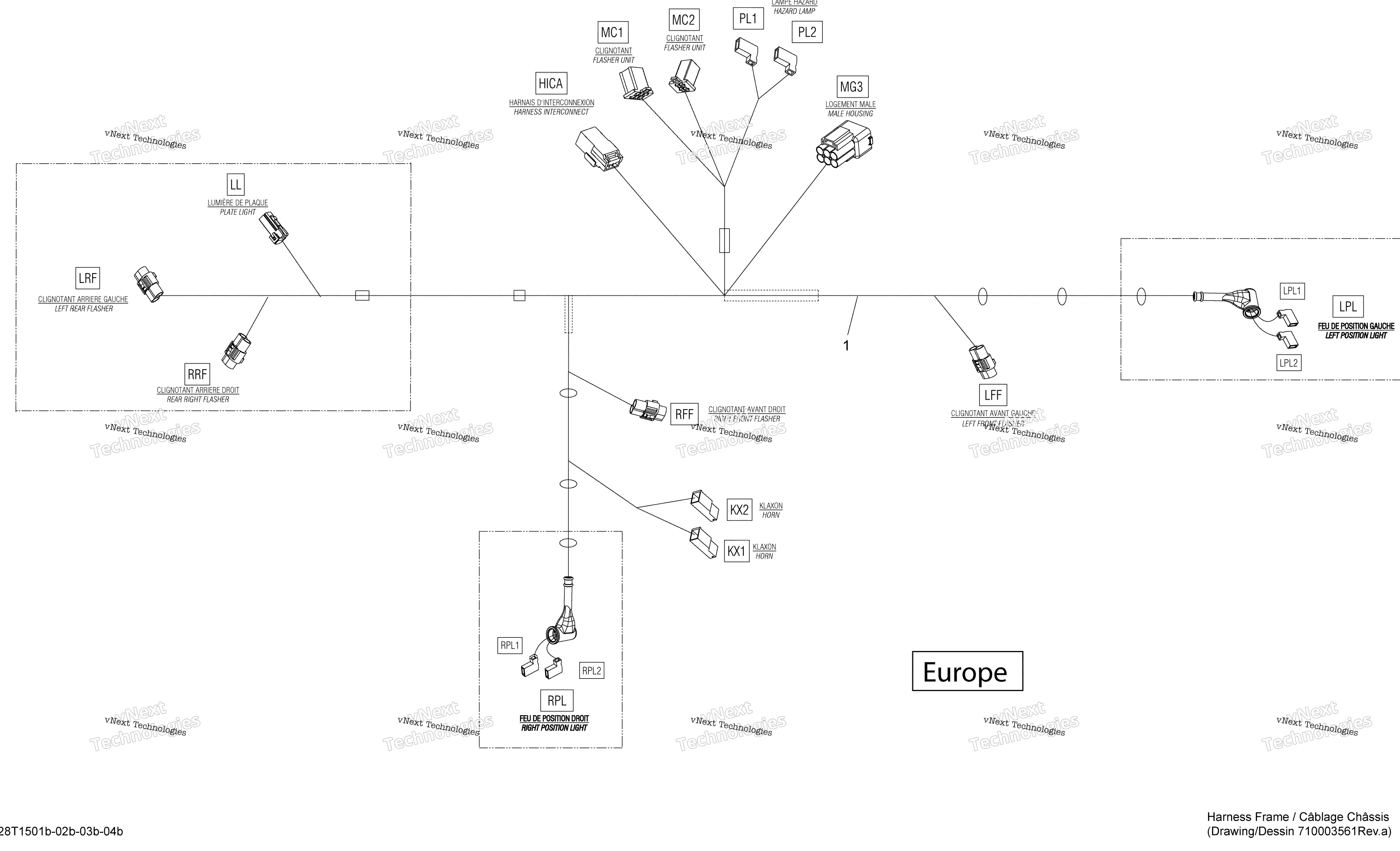 Электрооборудование Harness, Frame Europe