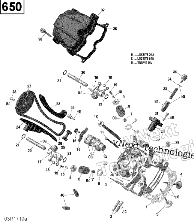 Цилиндр Head, Front - 650 Efi