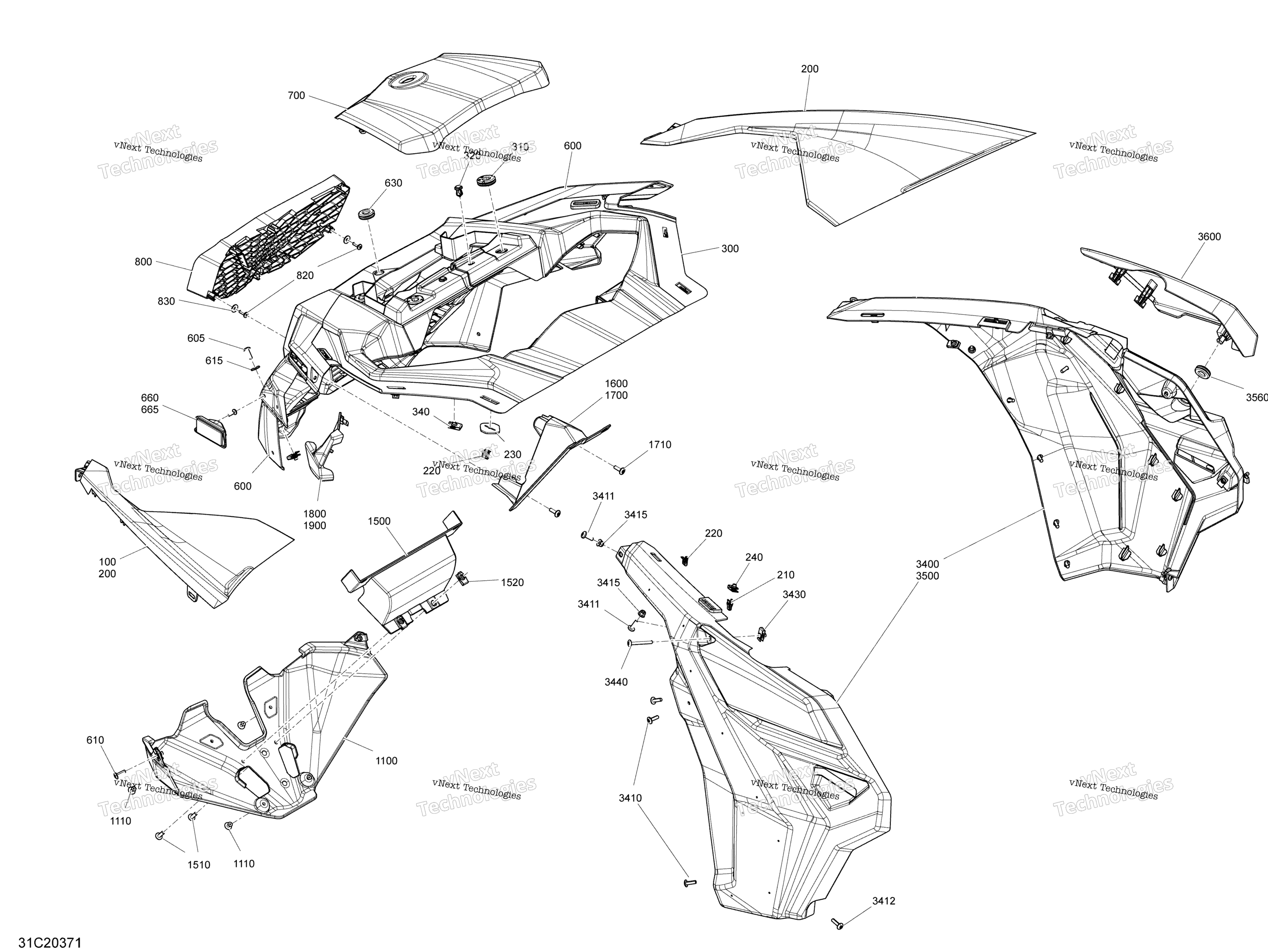 Carrosserie Section Avant Xrc Orange