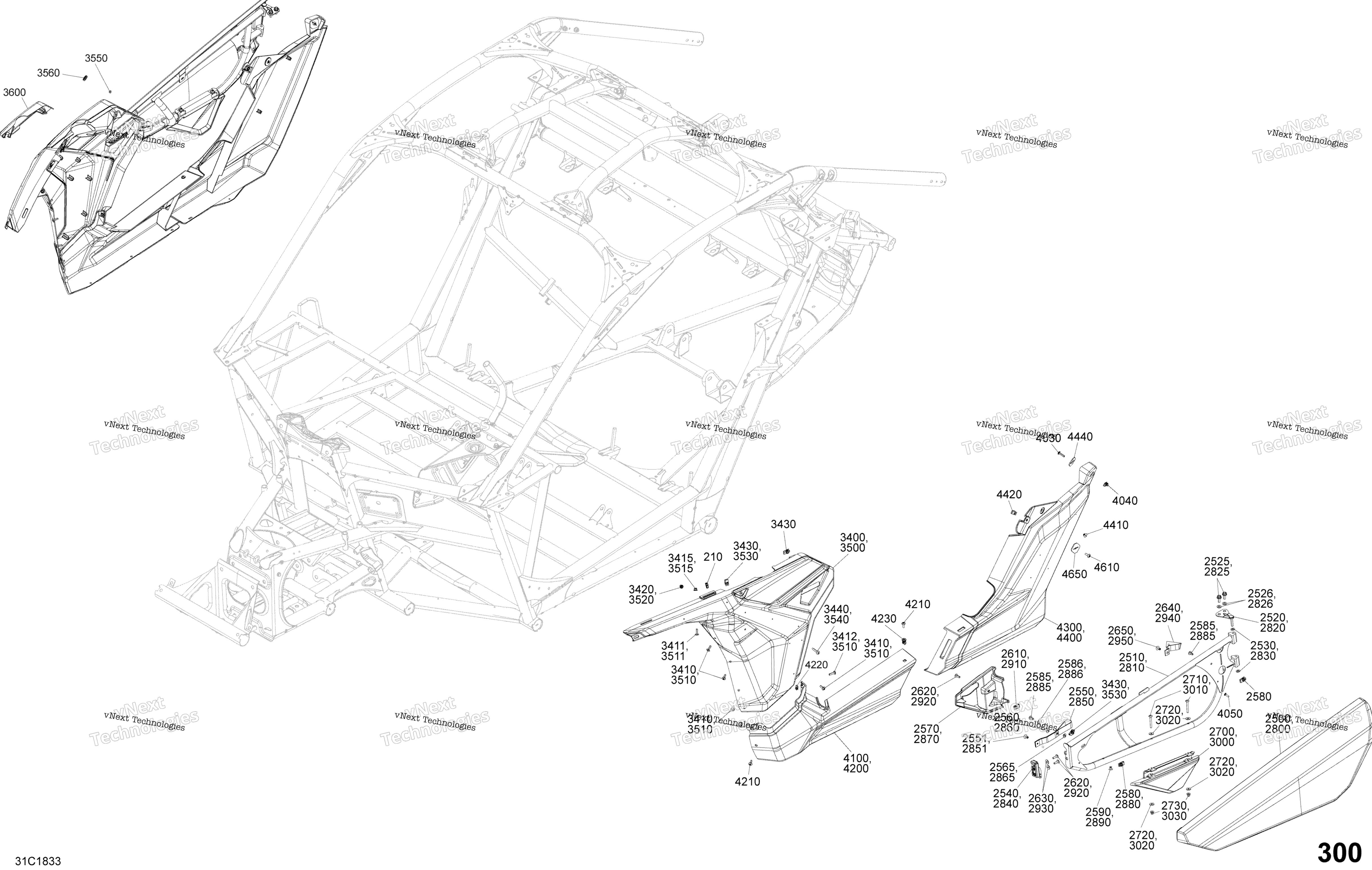 Кузов Parts - Bright White - Package Std - Side Section
