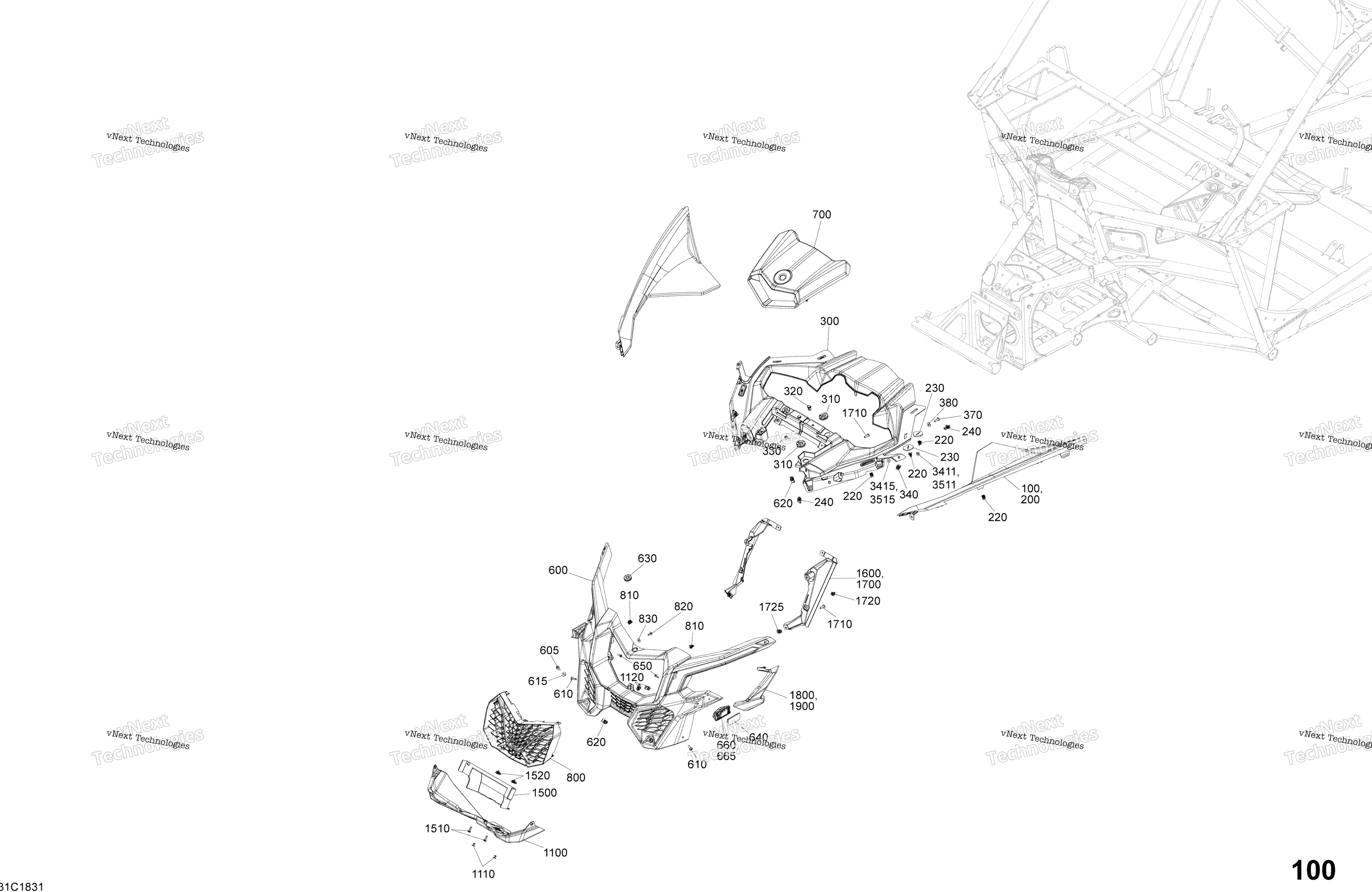 Кузов Parts - Hyper Silver - Package Std - Front Section