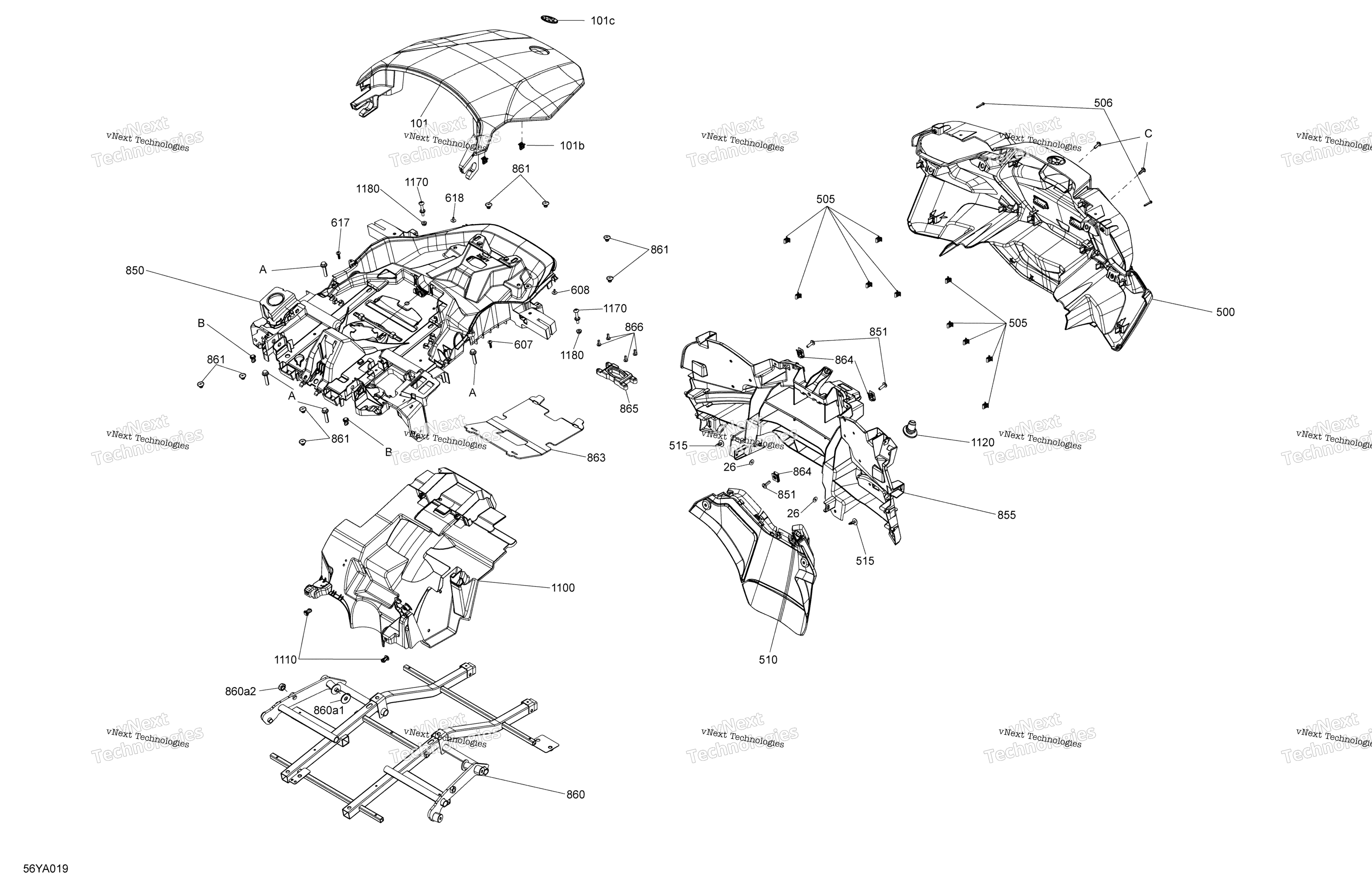 кузов багажник Structure и задний Fenders Северная Америка Европа Australia