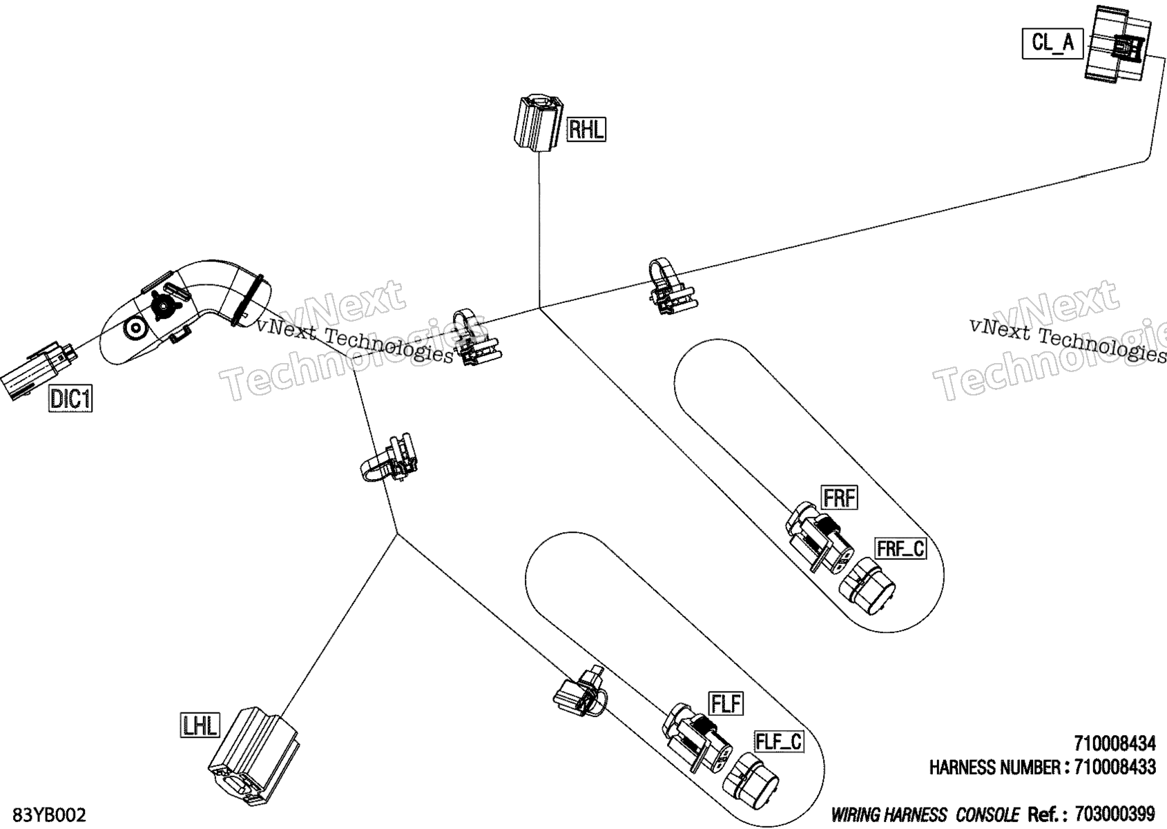 Электрооборудование - Console Wiring Harness - 710008433