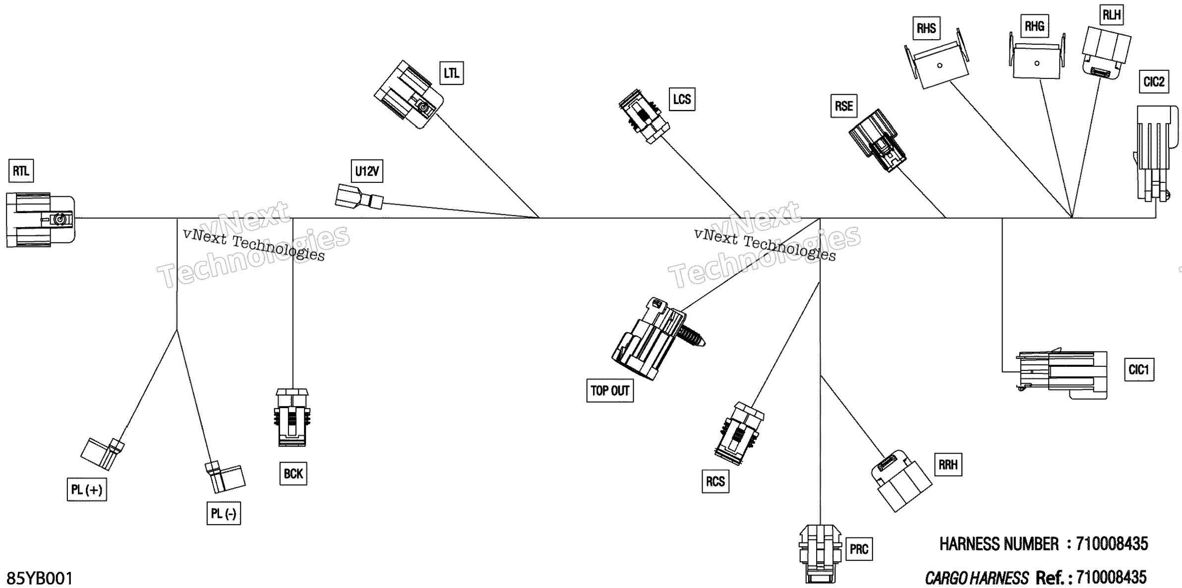 Электрооборудование - Rear Box Wiring Harness - 710008435