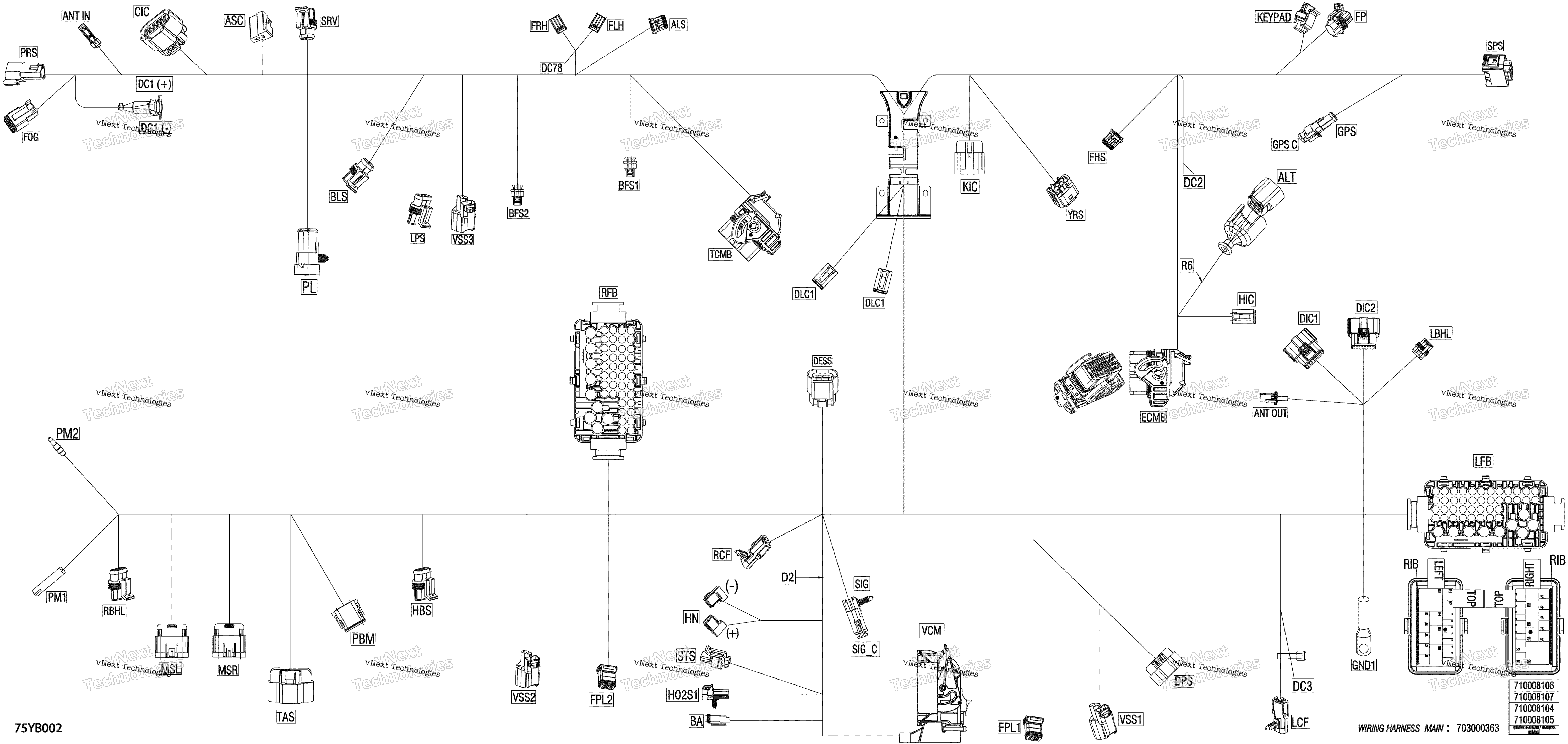 Электрооборудование - Main Harness - 710008104