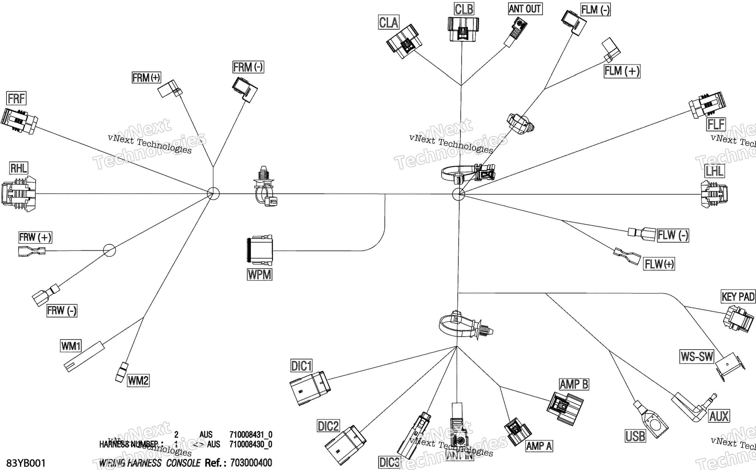 Электрооборудование - Console Wiring Harness - 710008431