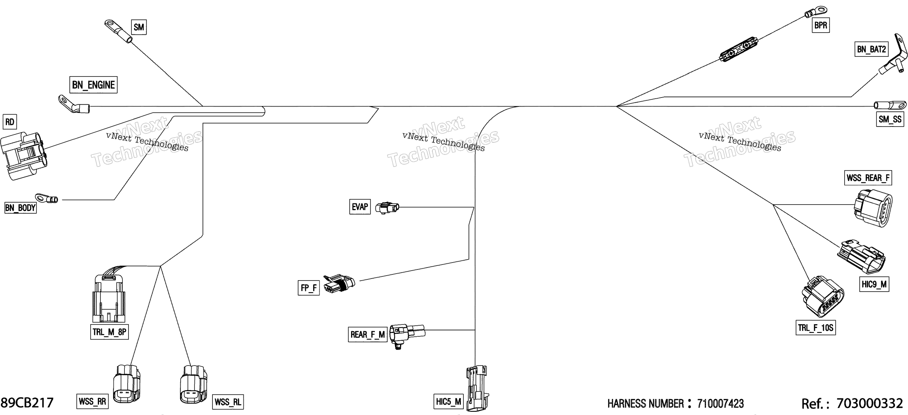 Электрооборудование - Voltage Regulator Wiring Harness - 710007423