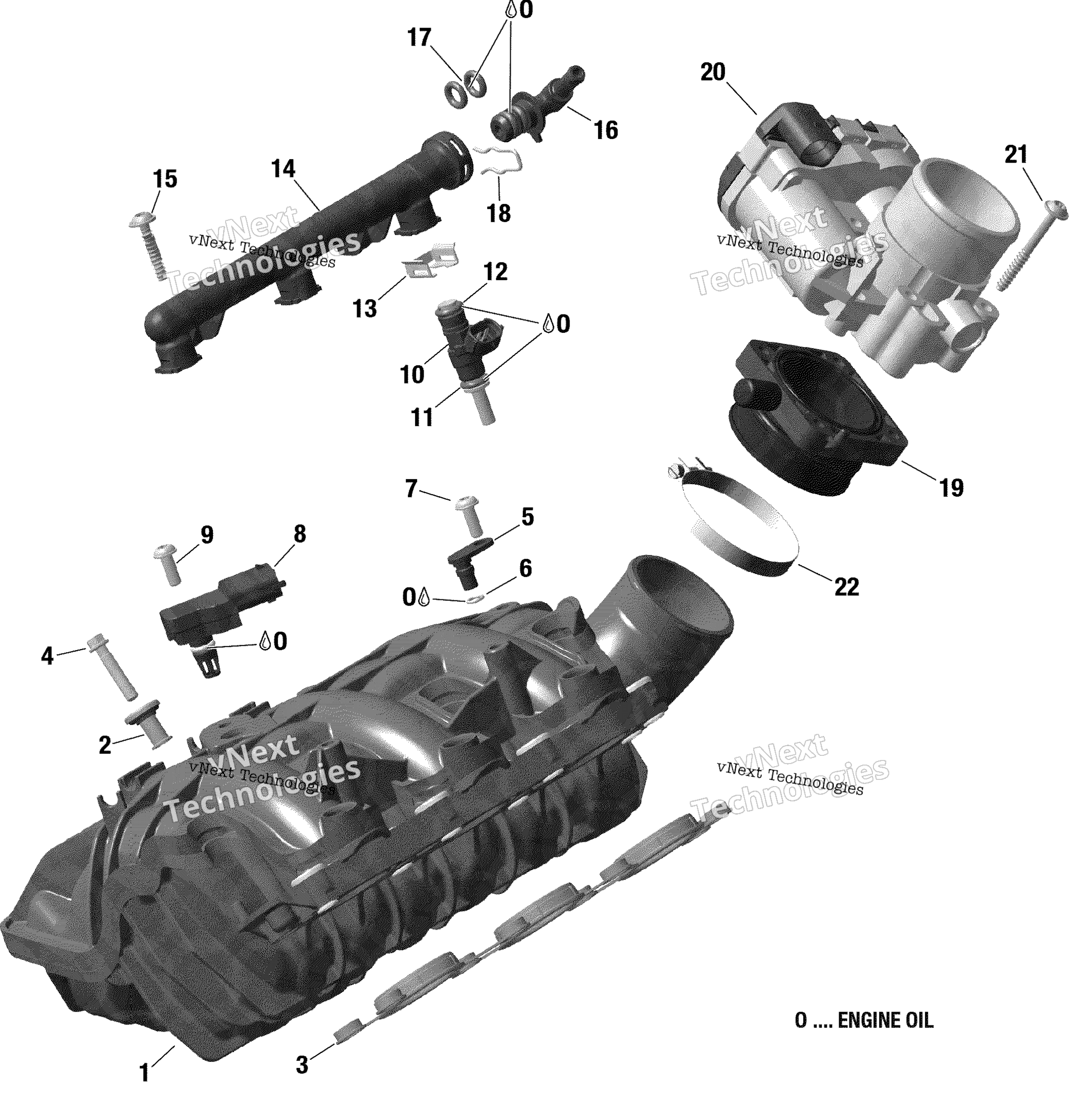 Rotax Воздушный впуск коллектор / Throttle кузов 900 Ace