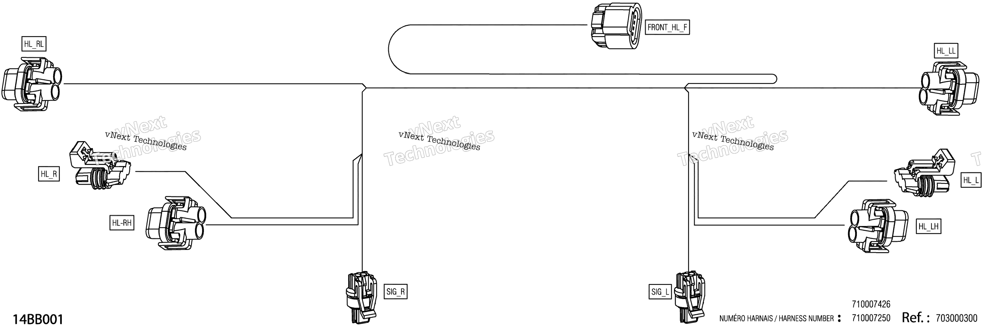 Электрооборудование - Front Wiring Harness - 710007250