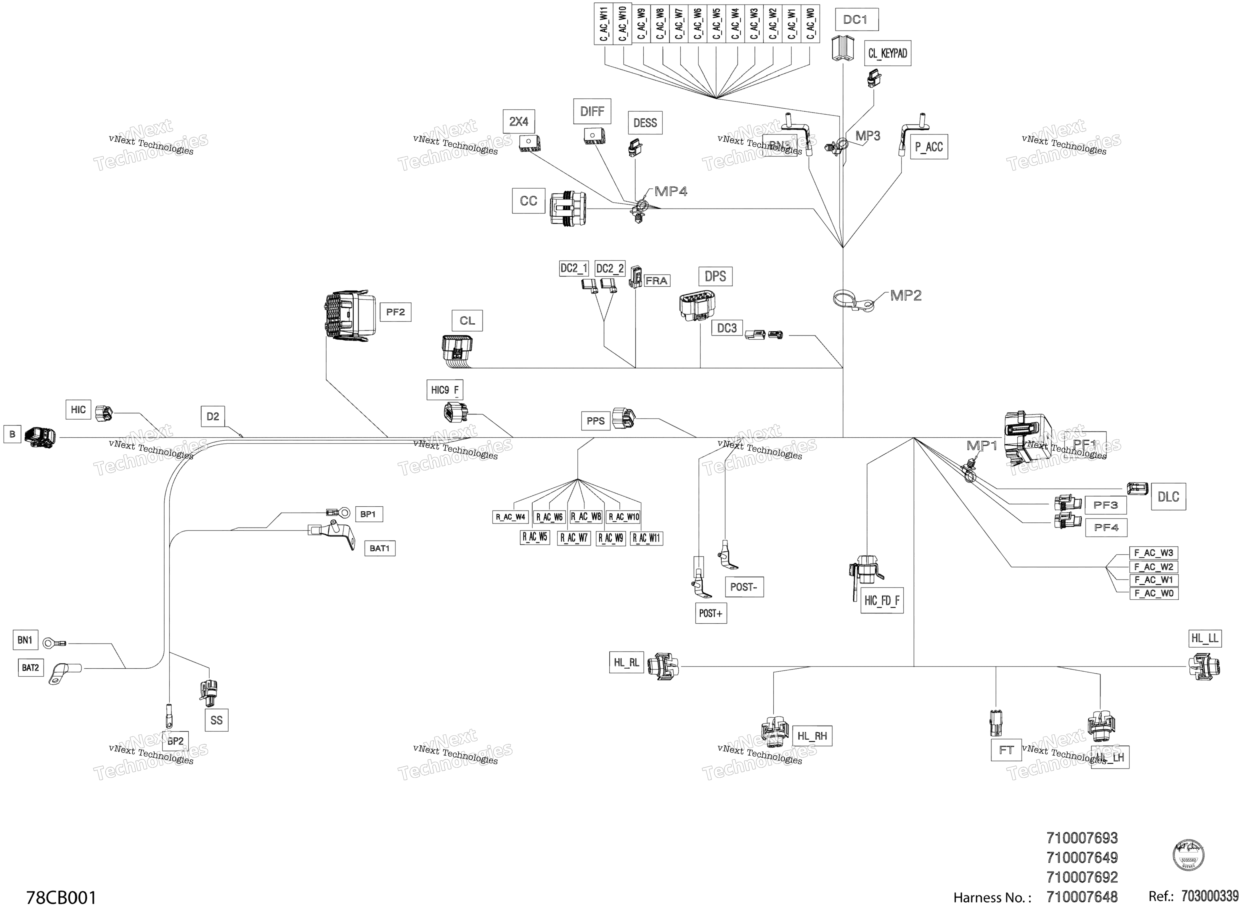 Электрооборудование - Main Harness - 710007648