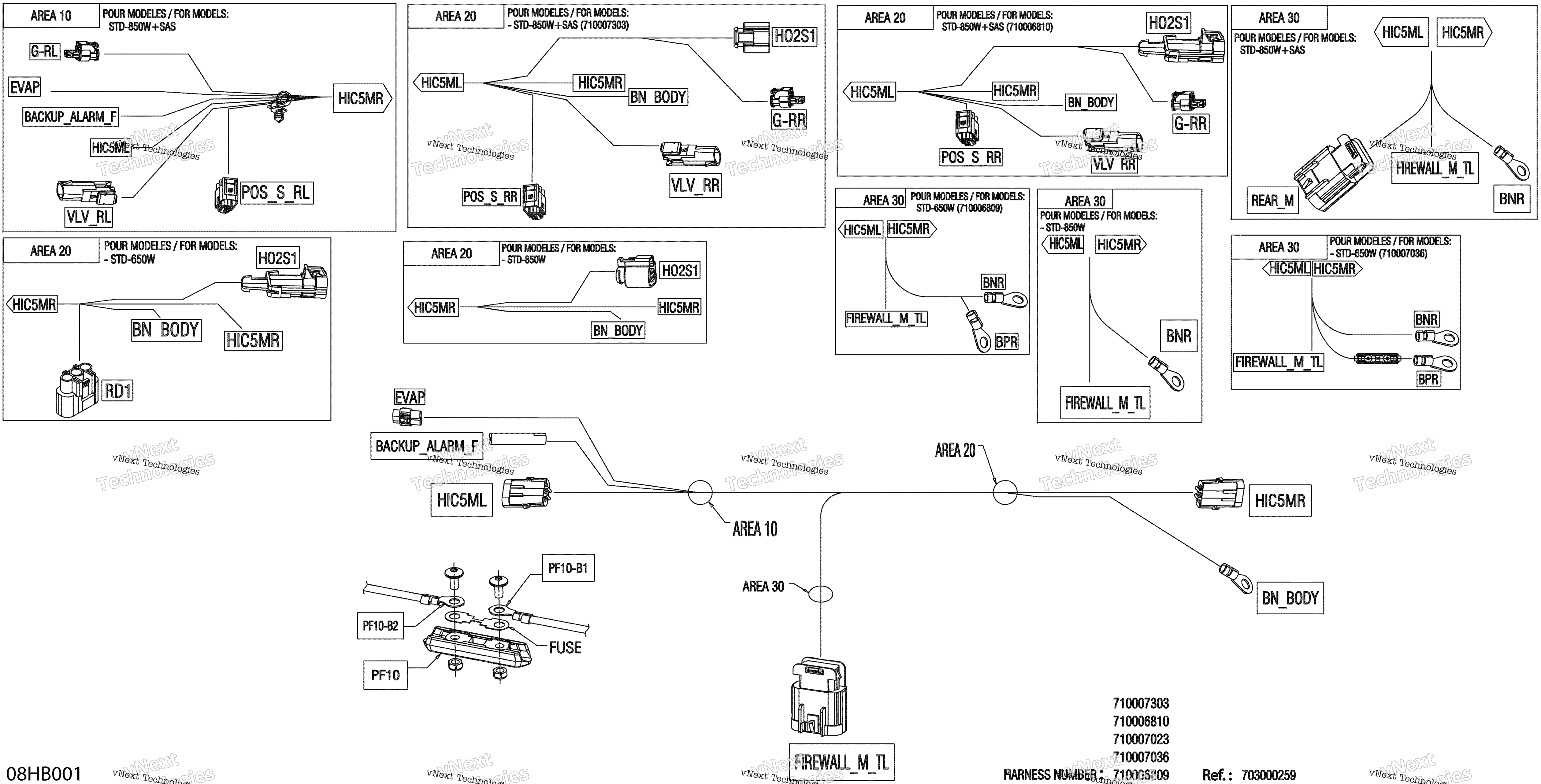 Электрооборудование - Junction Wiring Harness - 710007303 - Model With Smart Shox