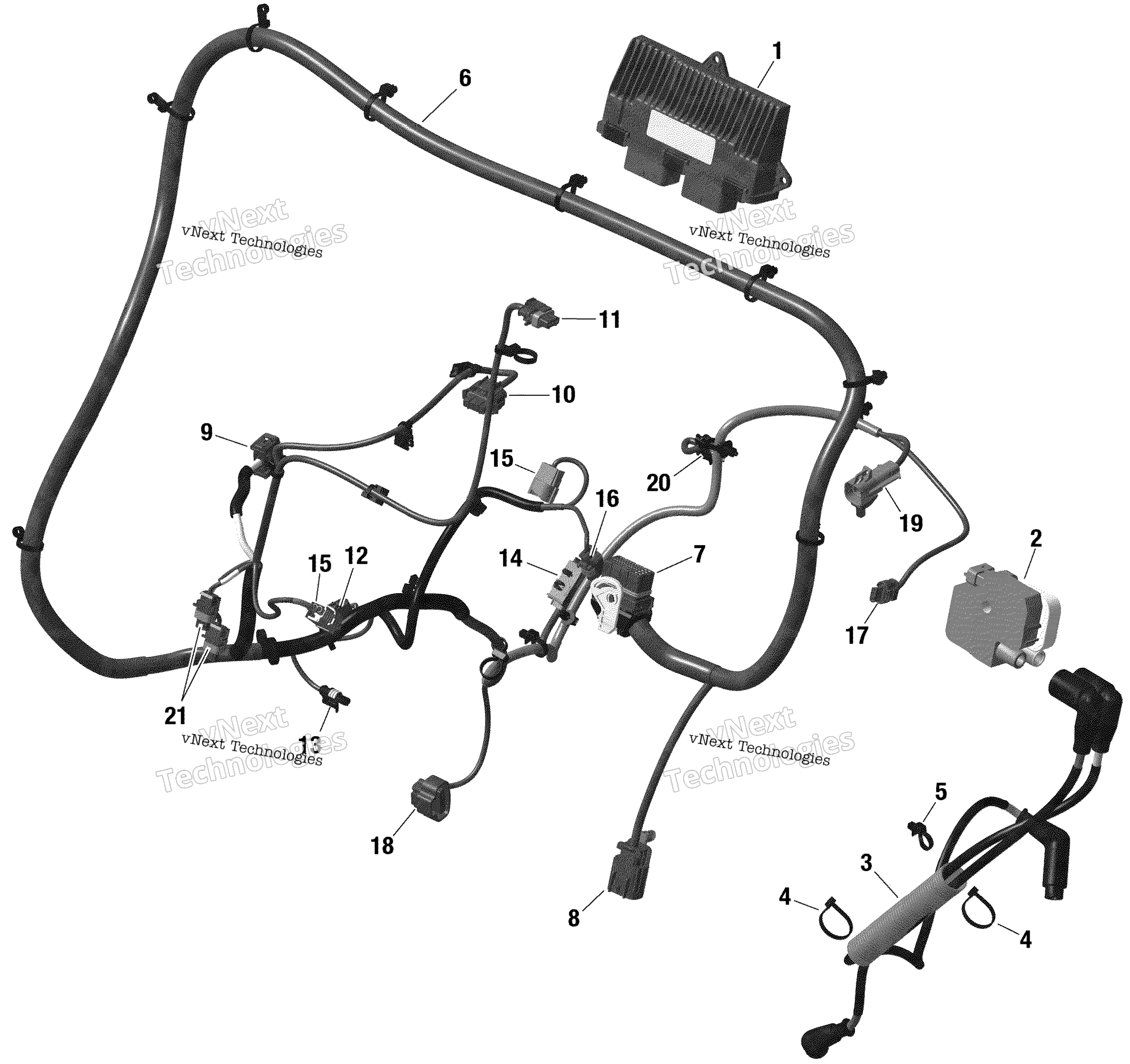 Rotax двигатель жгут и Electronic модуль