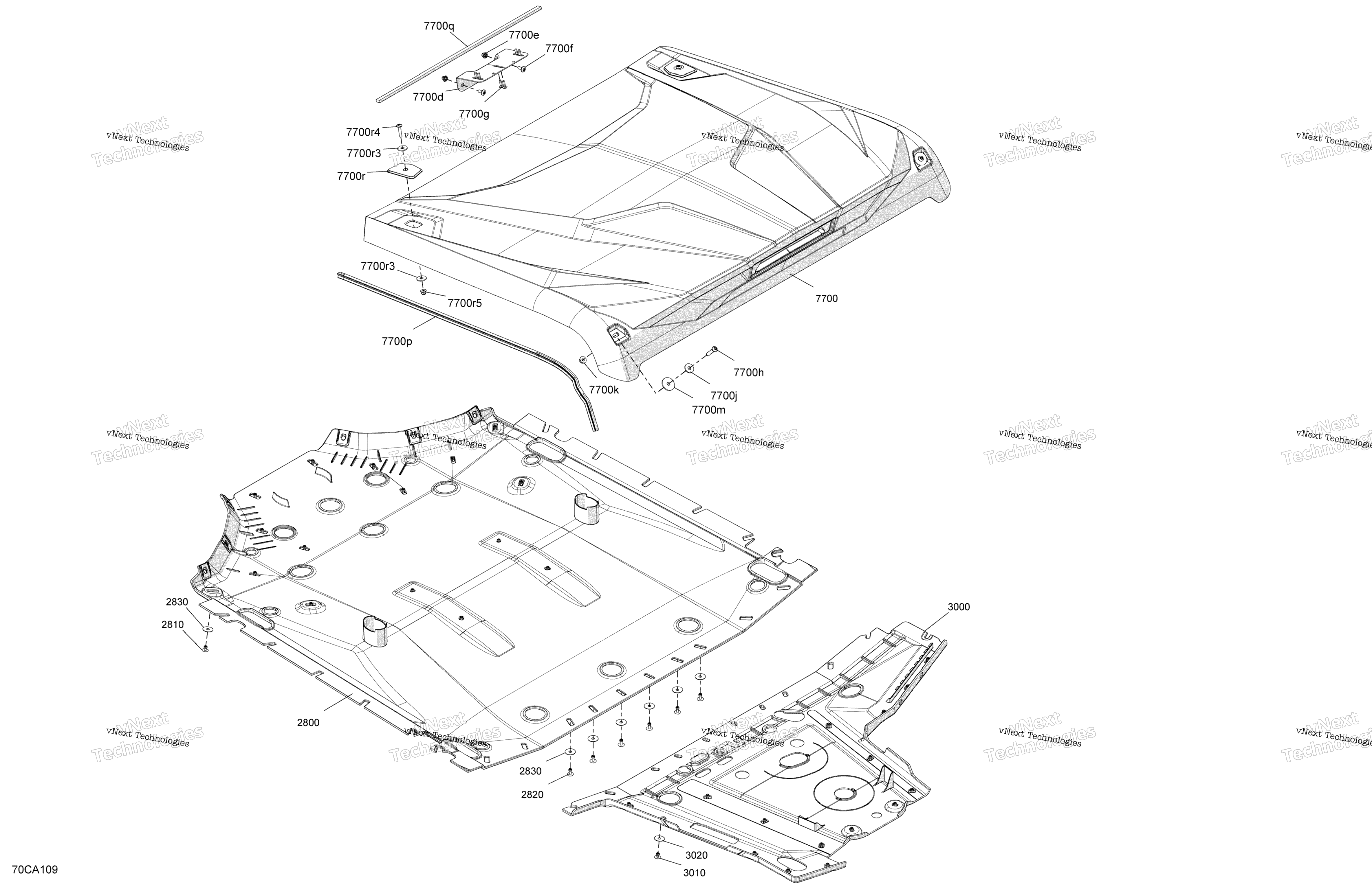 кузов Skid Plate и Roof