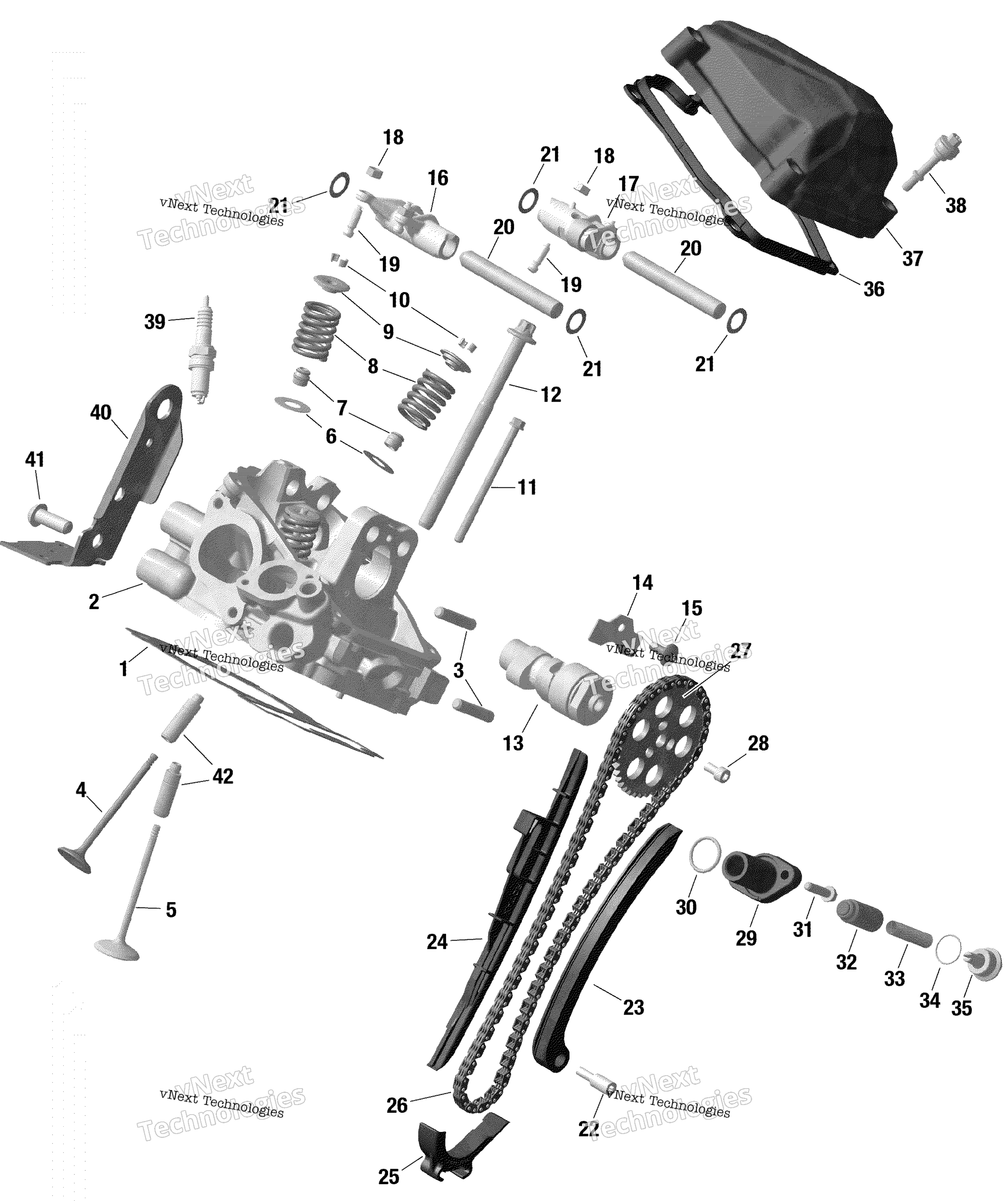 Rotax цилиндр Head, задний
