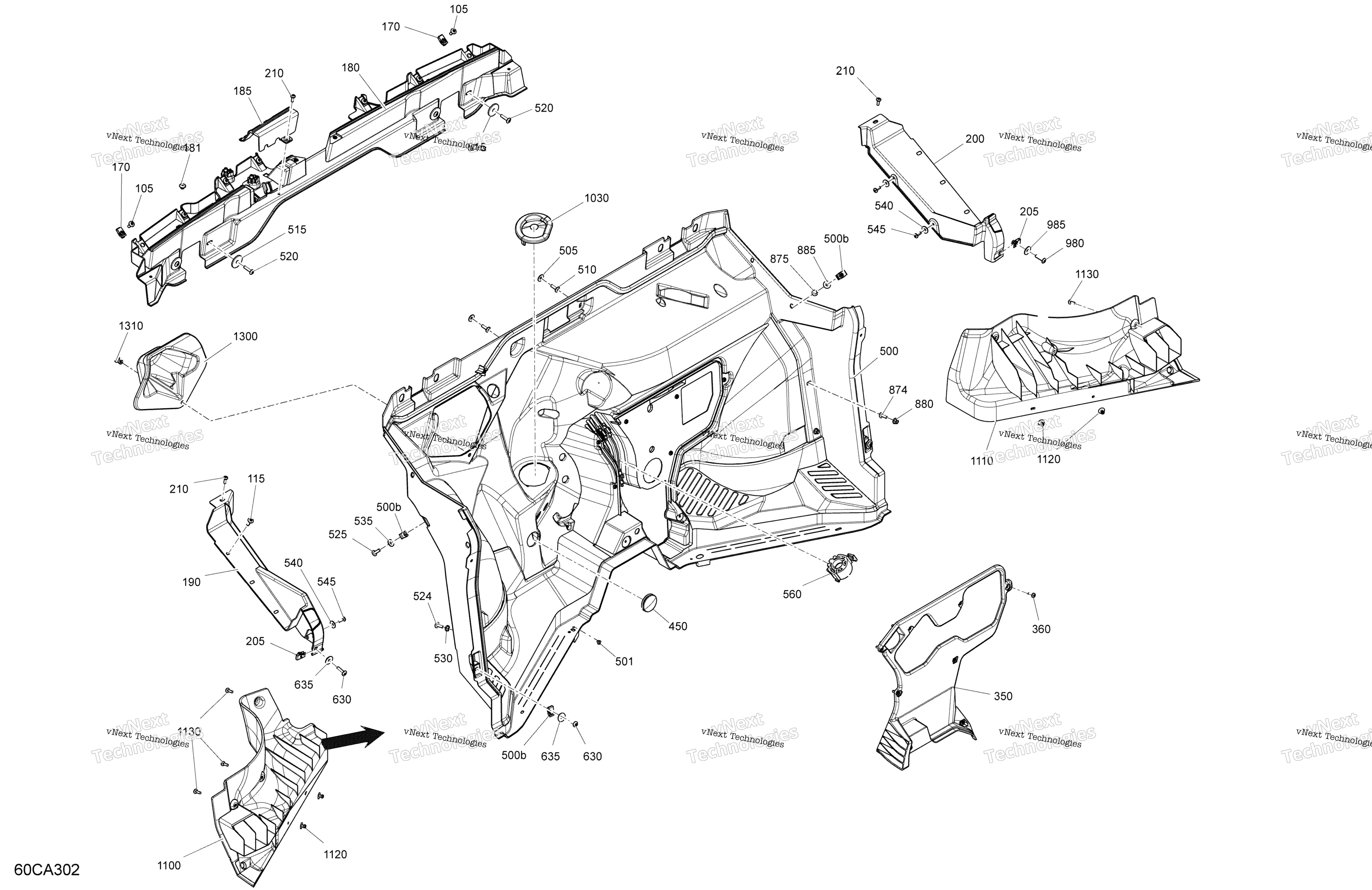 Cab Interior Firewall Base
