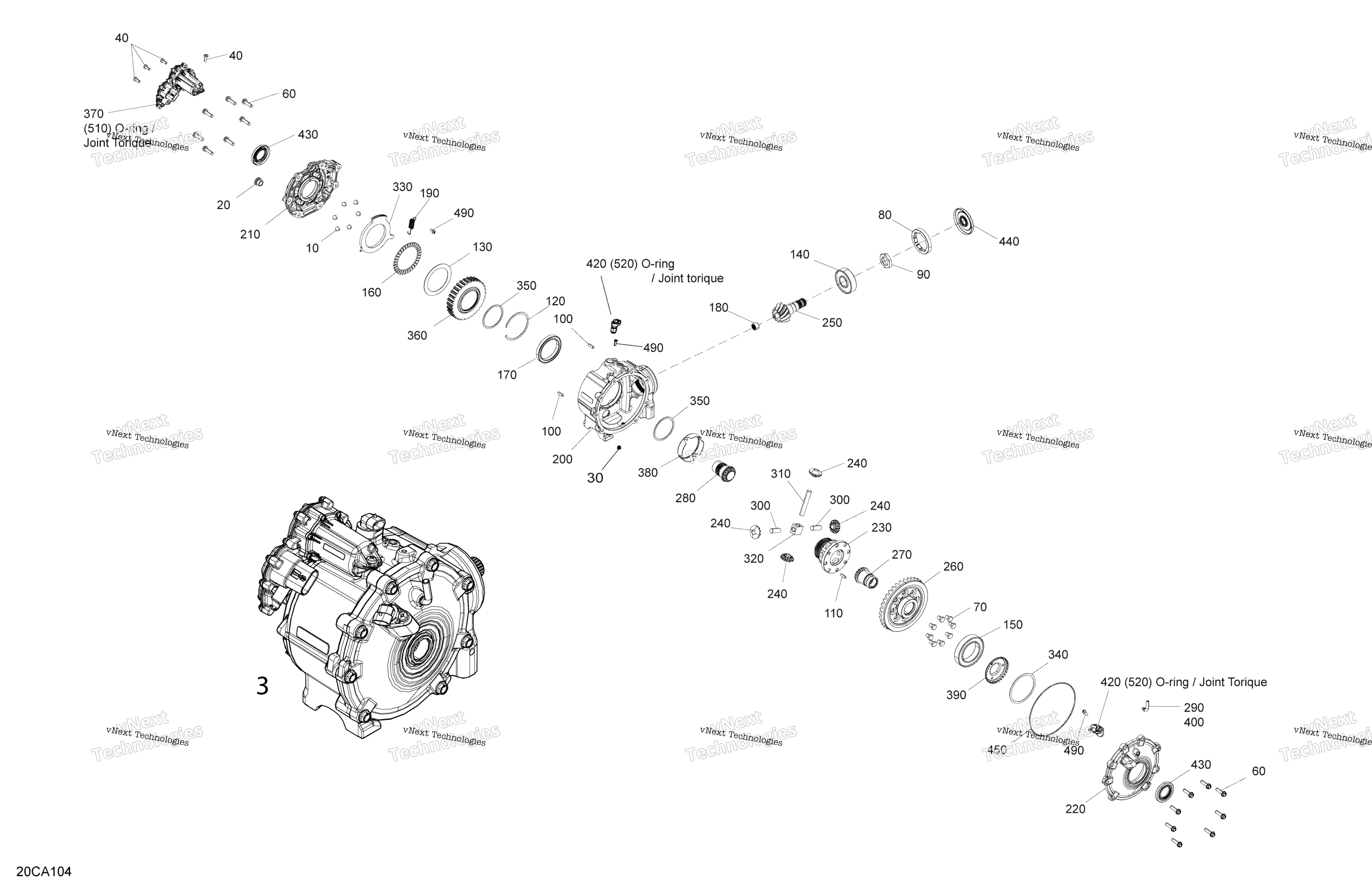 Привод - Front Section - Differential Parts - Xmr