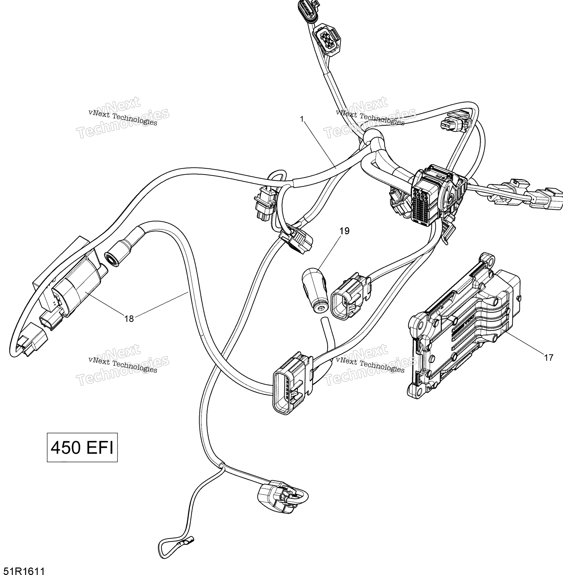 Двигатель Harness And Electronic Module - 450 Efi