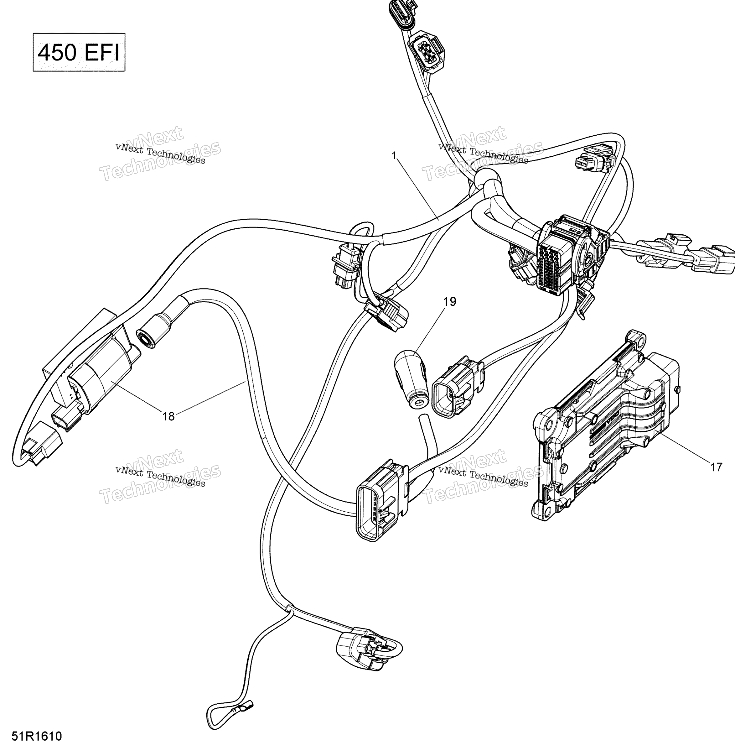 Двигатель Harness And Electronic Module - 450 Efi