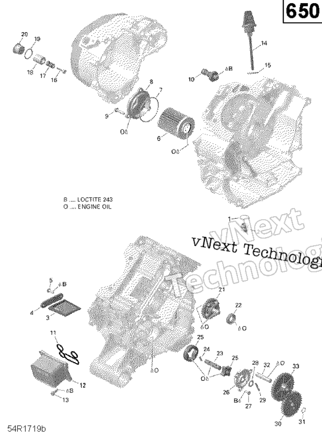 Двигатель Lubrication - 650 Efi (Package Pro)