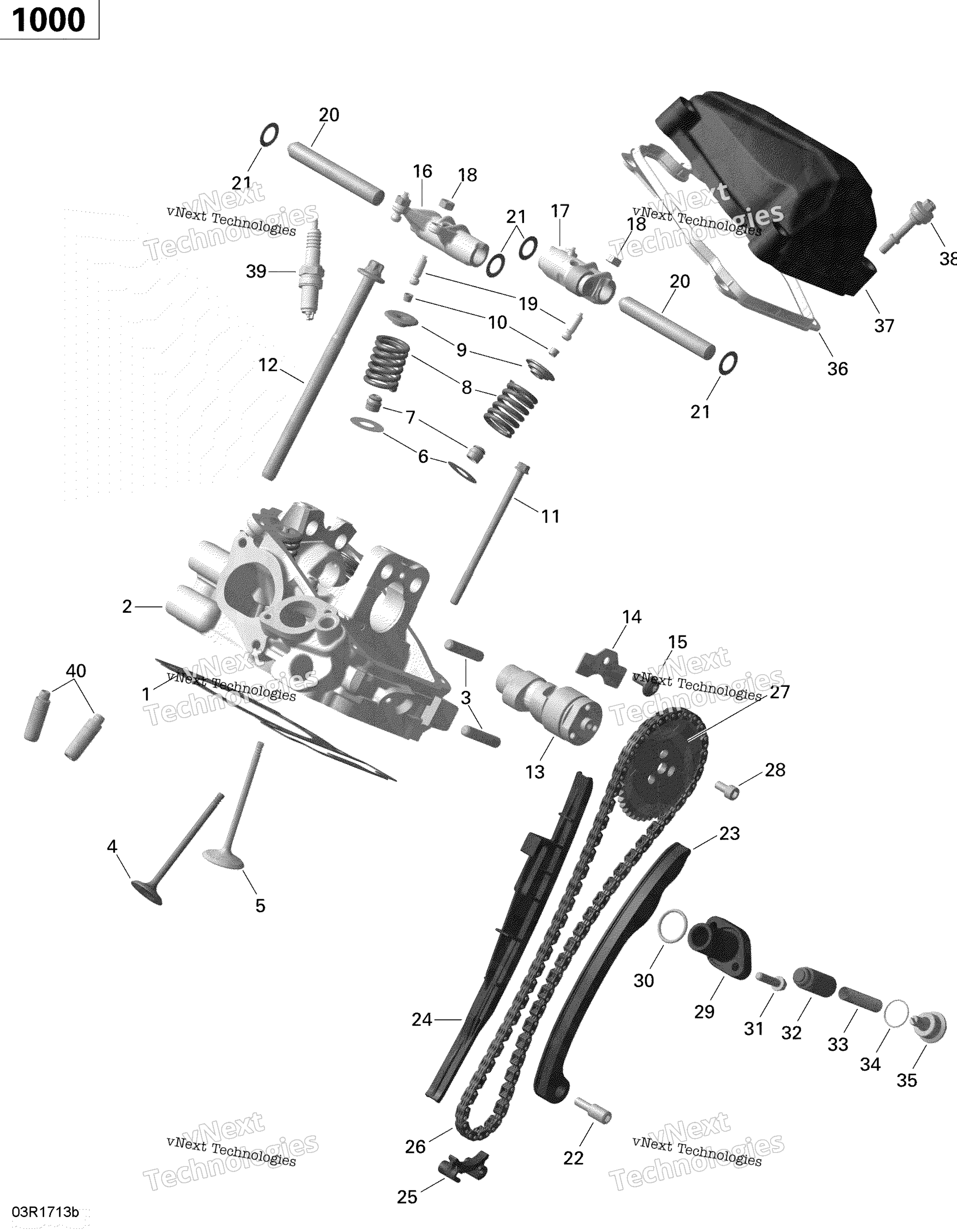 Цилиндр Head, Rear - 1000R Efi