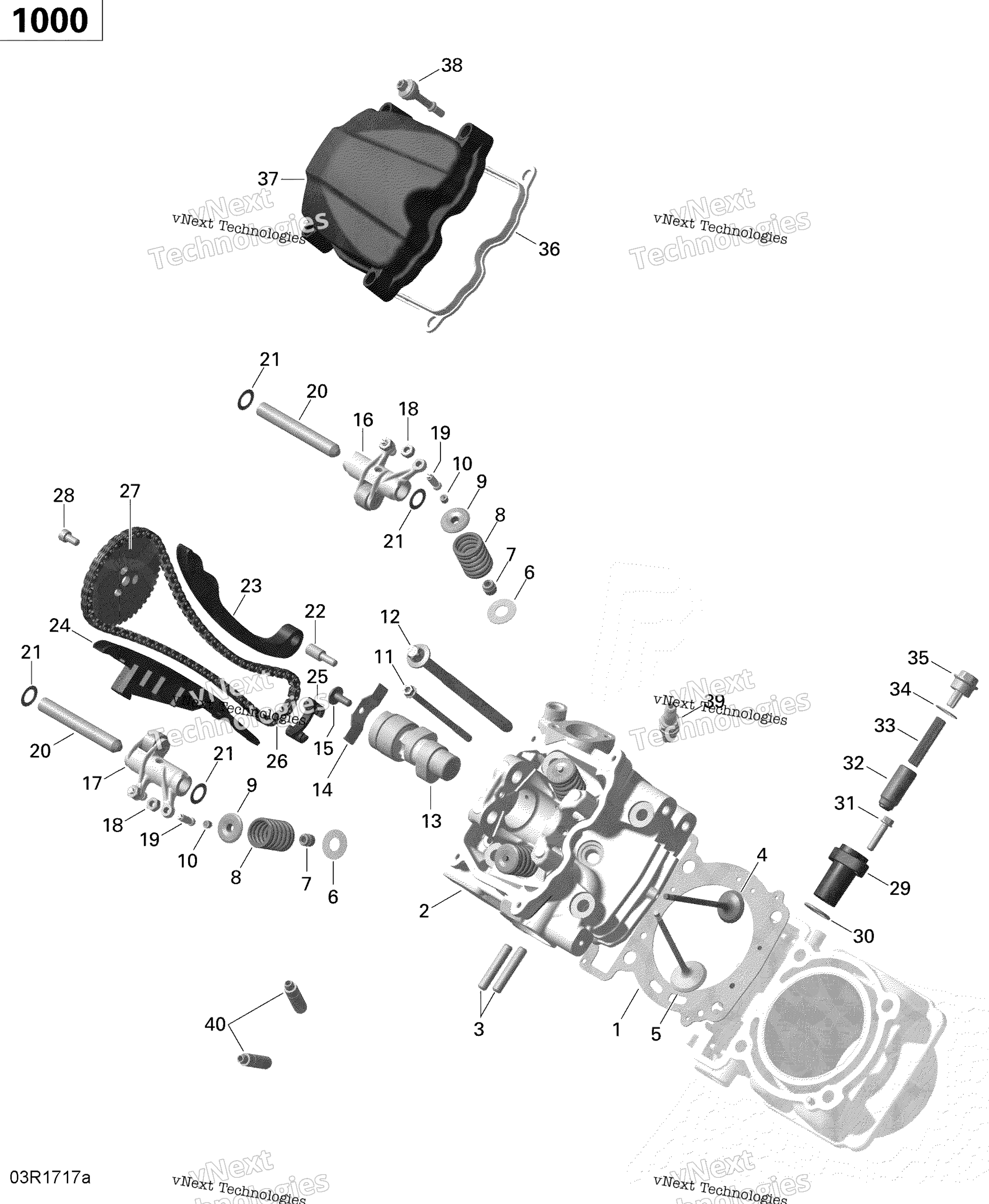 Цилиндр Head, Front - 1000 Efi