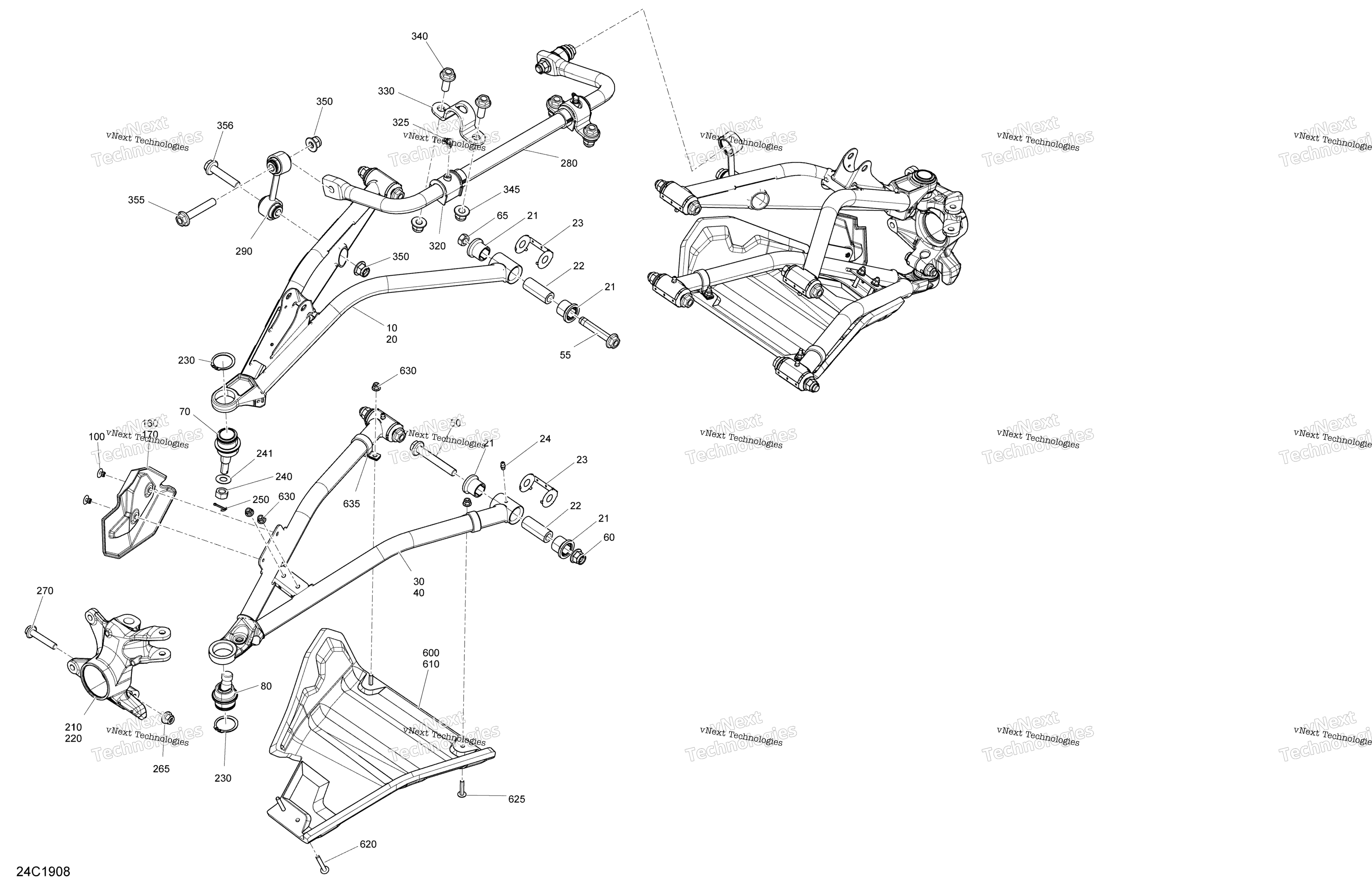 Передняя часть Suspension - 1000R - Package Xrc