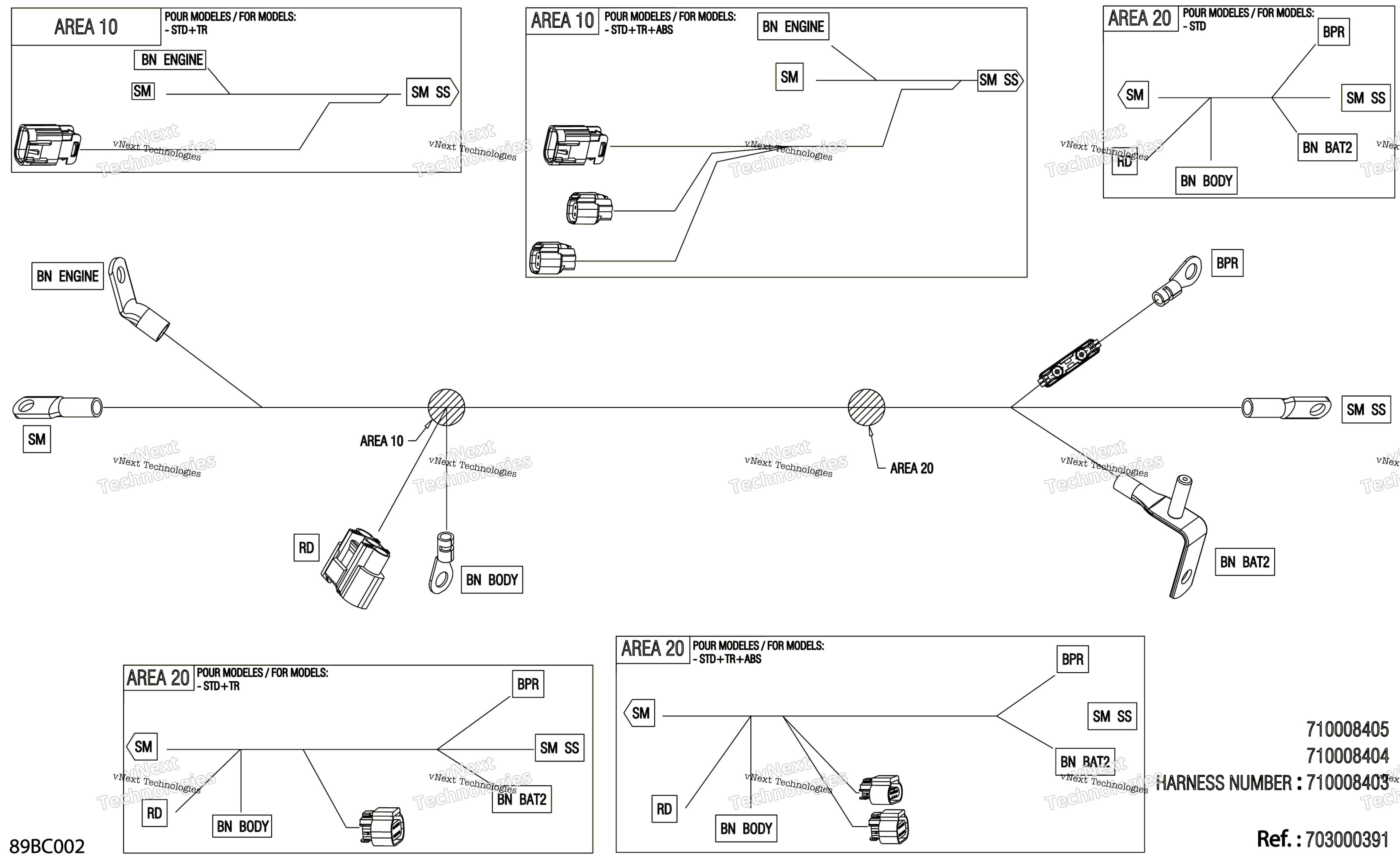 Электрооборудование - Voltage Regulator Wiring Harness - 710008403