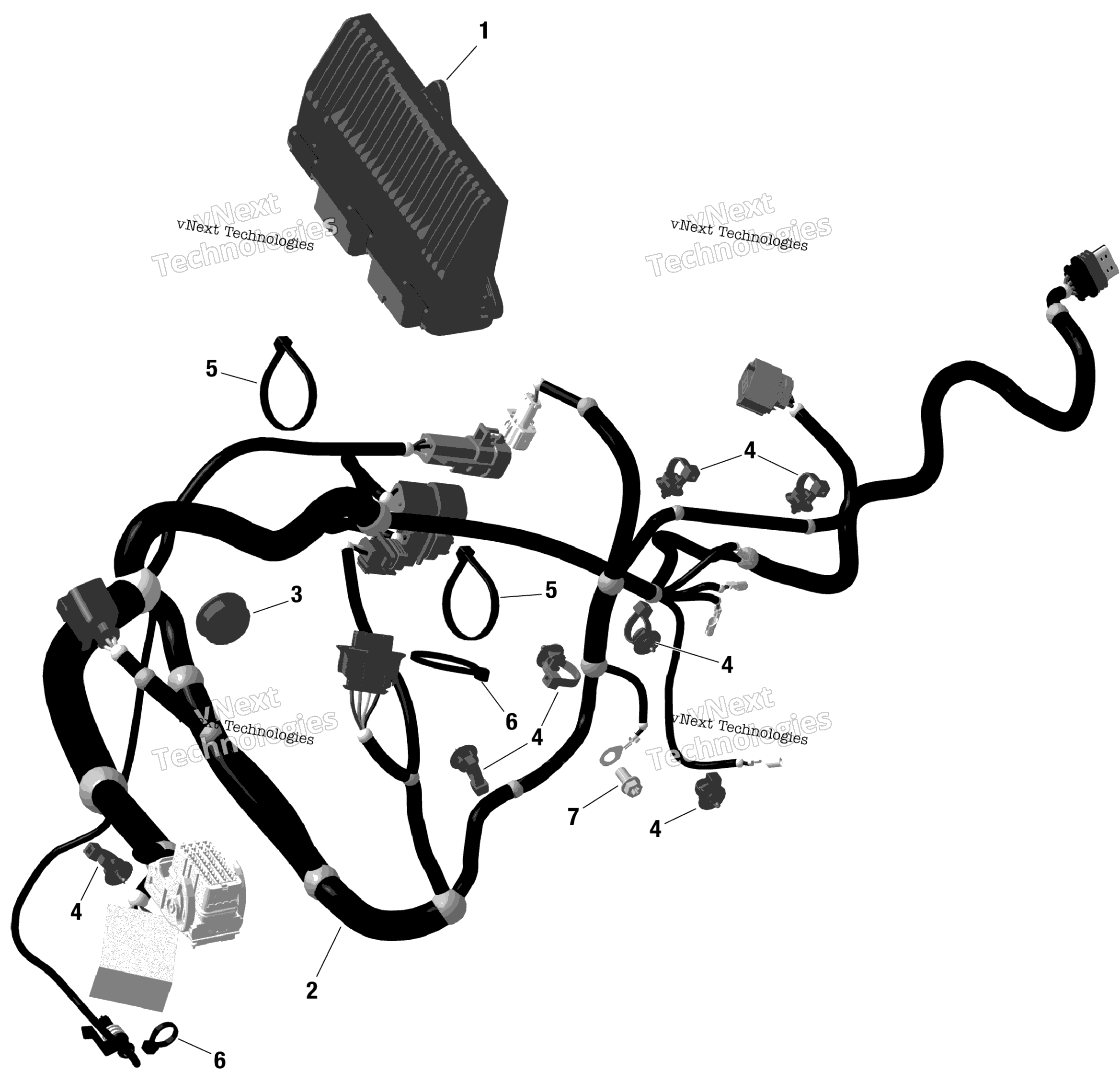 Rotax двигатель жгут и Electronic модуль