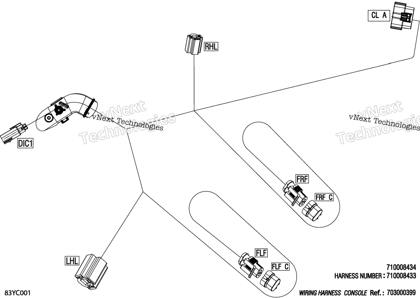 Электрооборудование - Console Wiring Harness - 710008433