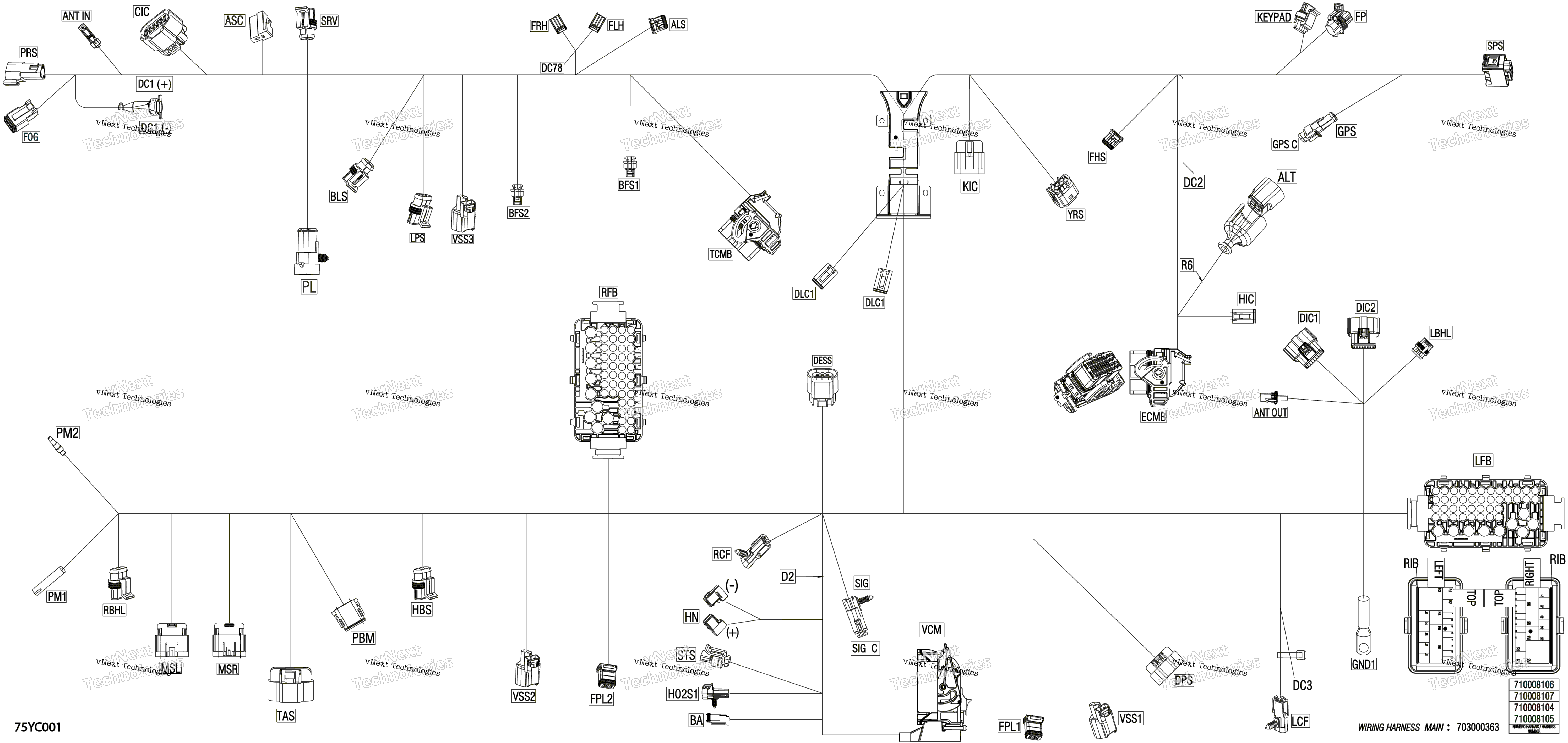 Электрооборудование - Main Harness - 710008104