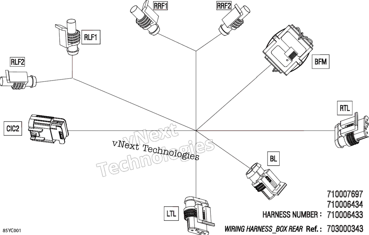 Электрооборудование - Wiring Harness Box Rear - 710007697