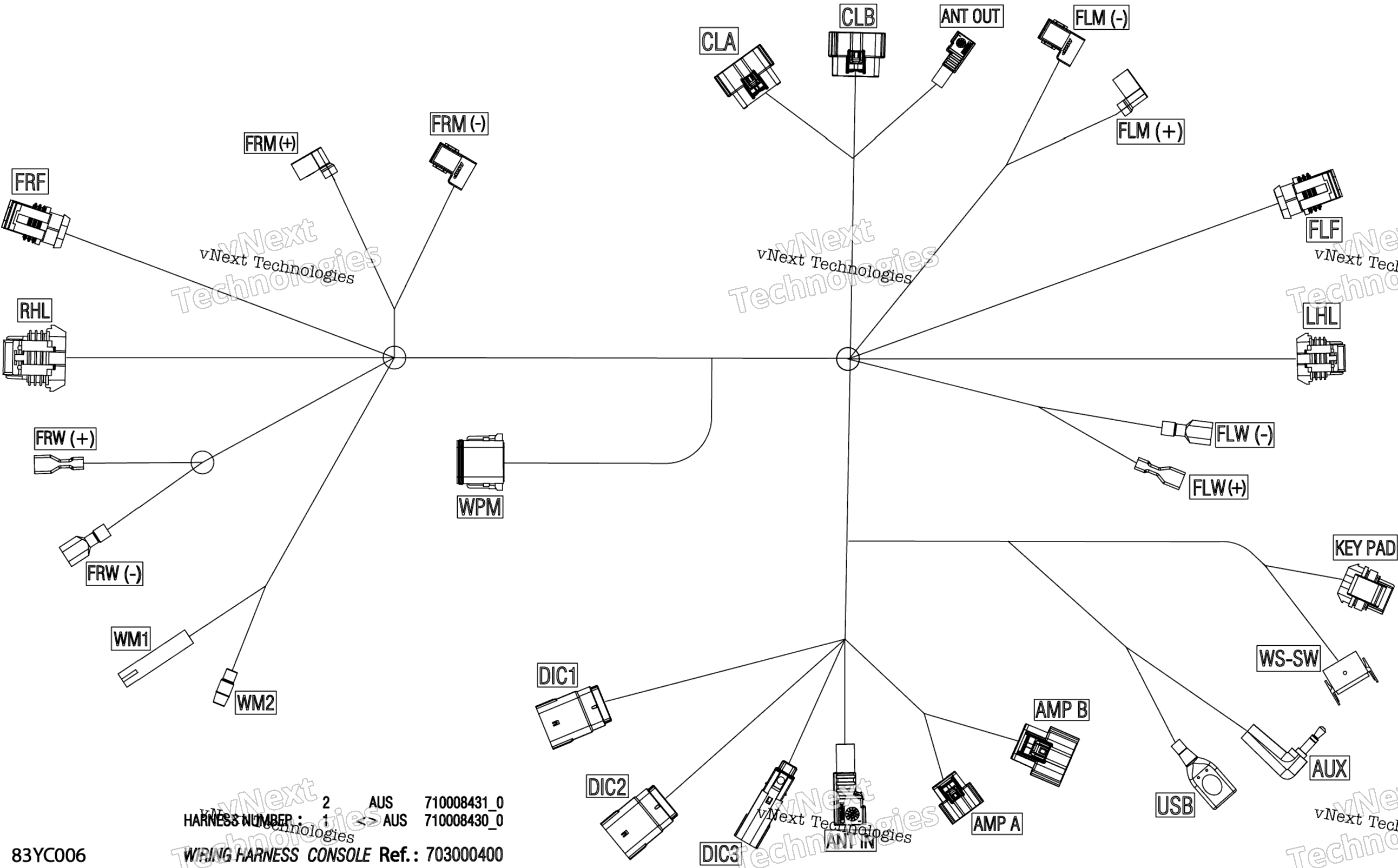 Электрооборудование -Console Wiring Harness - 710008431