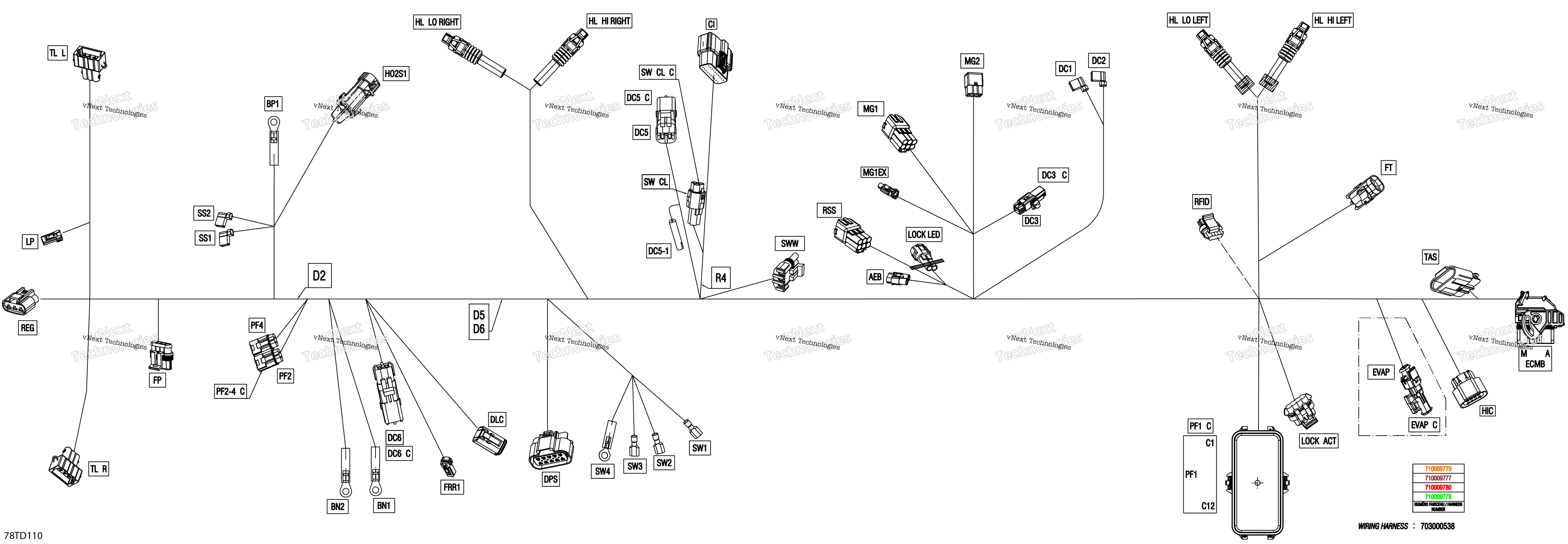 Электрооборудование - Main Harness - 710009779