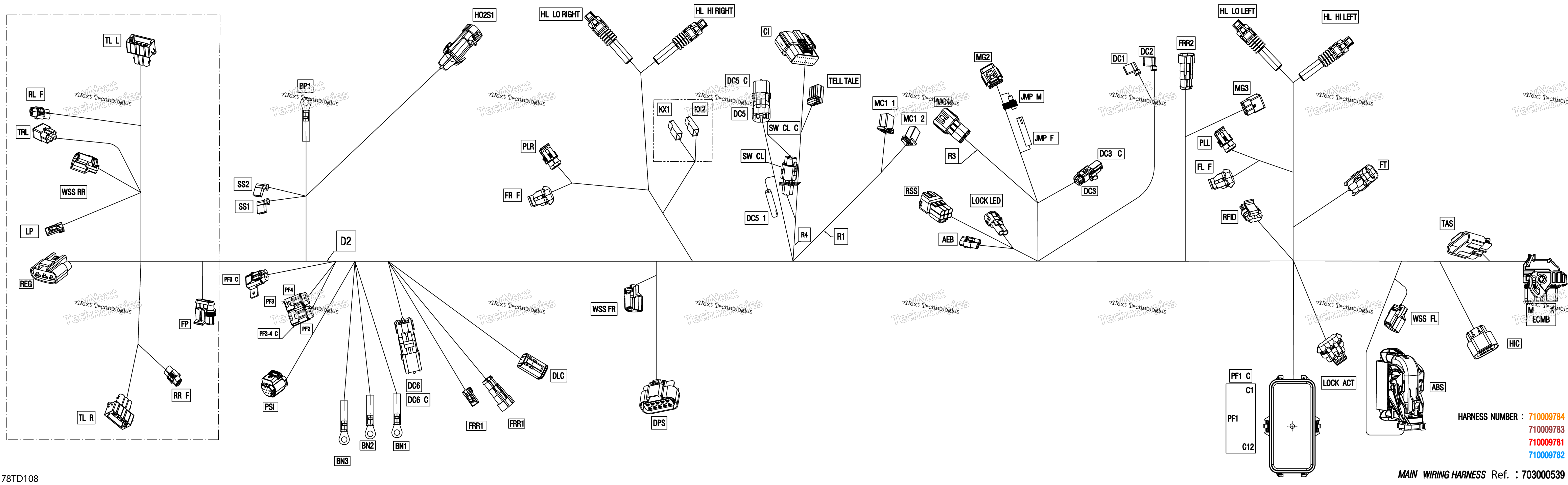 Электрооборудование - Main Harness - 710009784
