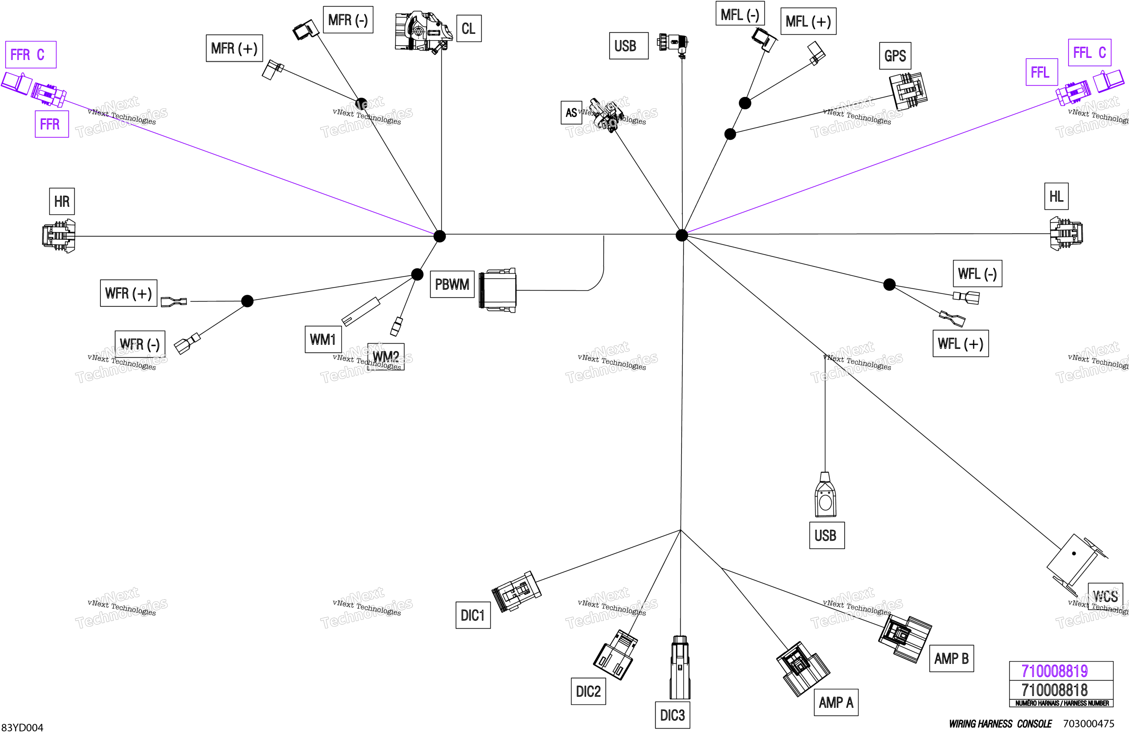 Электрооборудование - Console Wiring Harness - 710008819