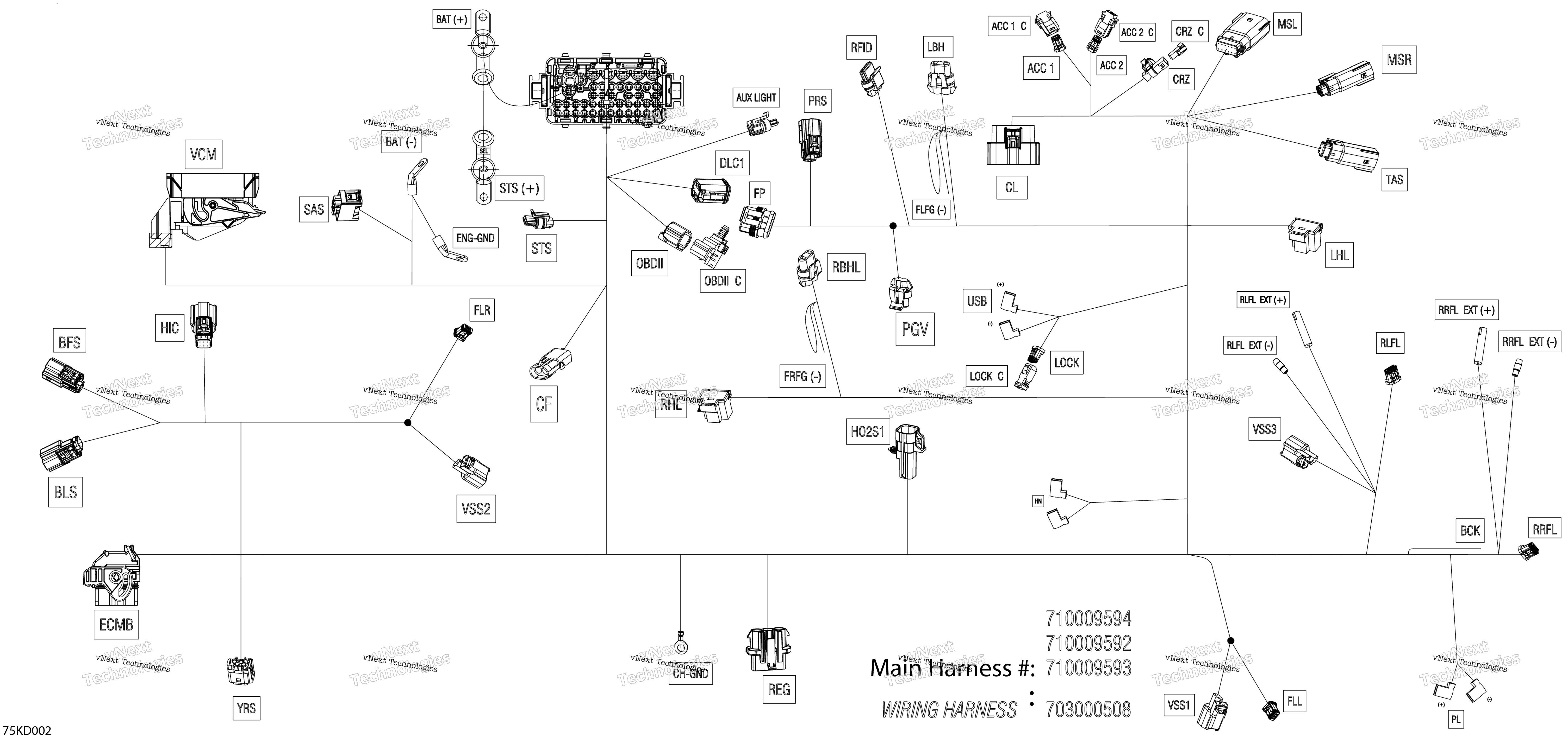 Электрооборудование - Main Harness - 710009592