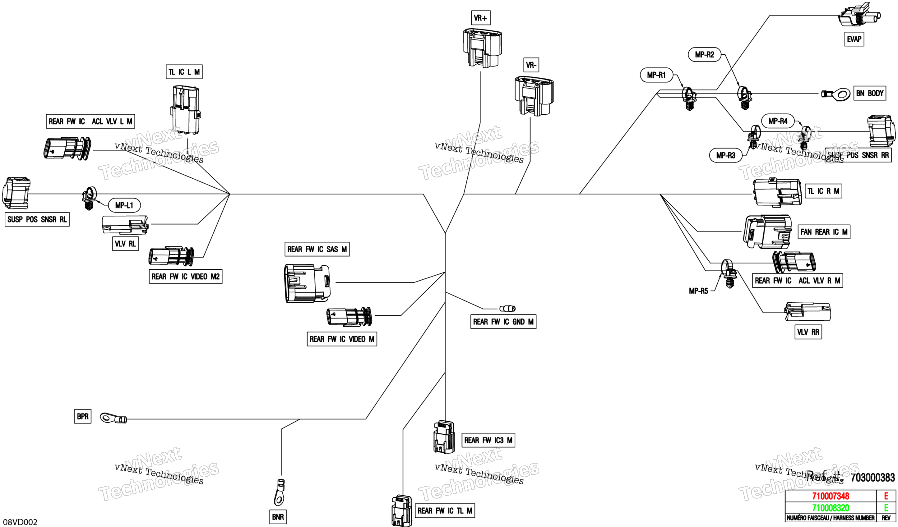 Электрооборудование - Junction Wiring Harness - 710007348