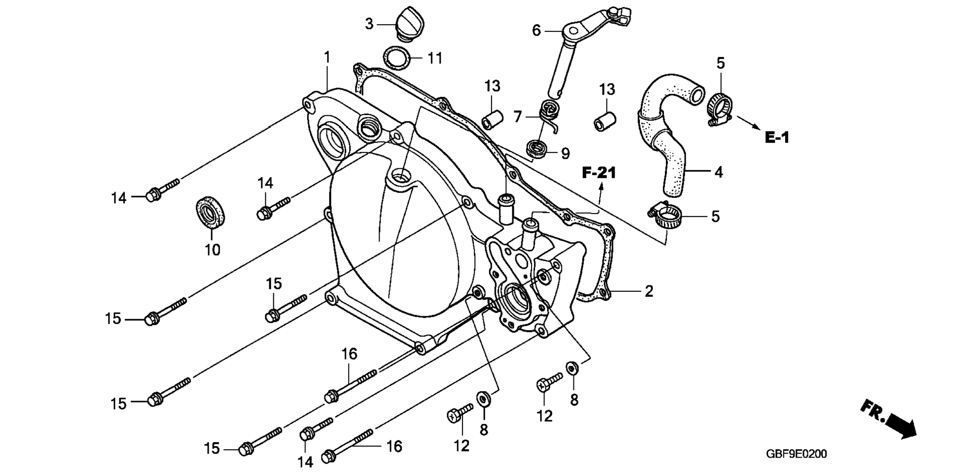 RIGHT CRANKCASE крышка