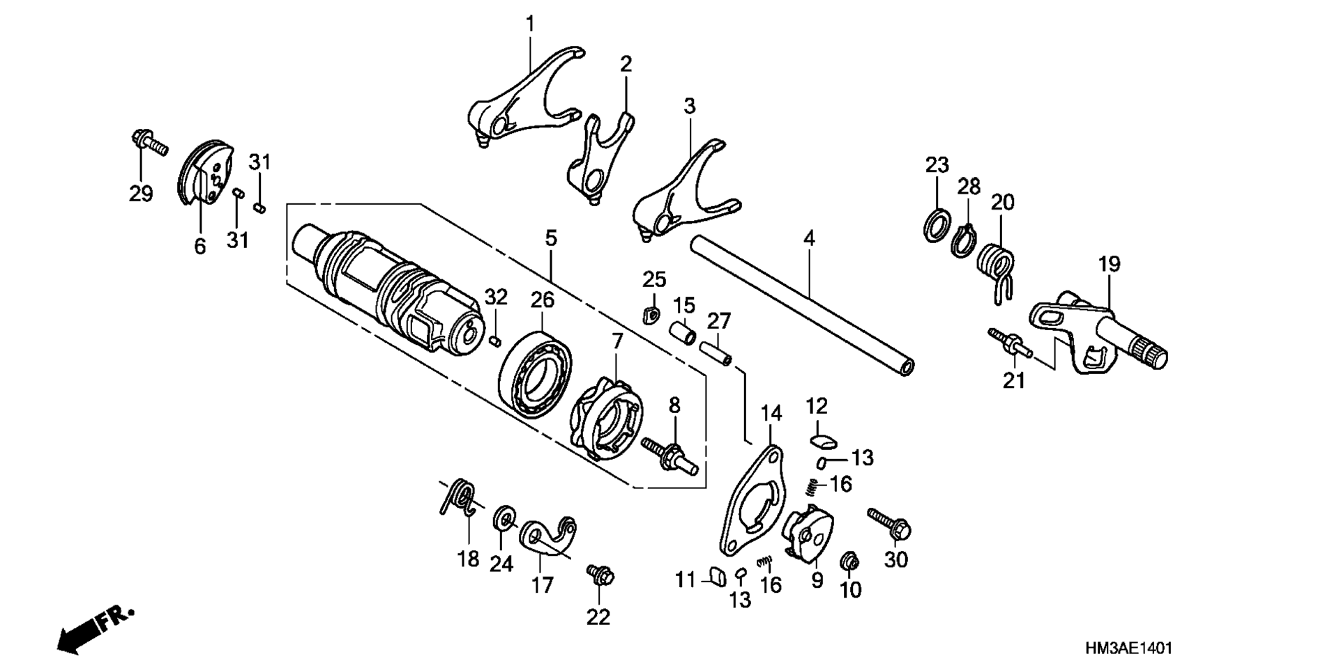GEARSHIFT DRUM (TRX300EX'07 )
