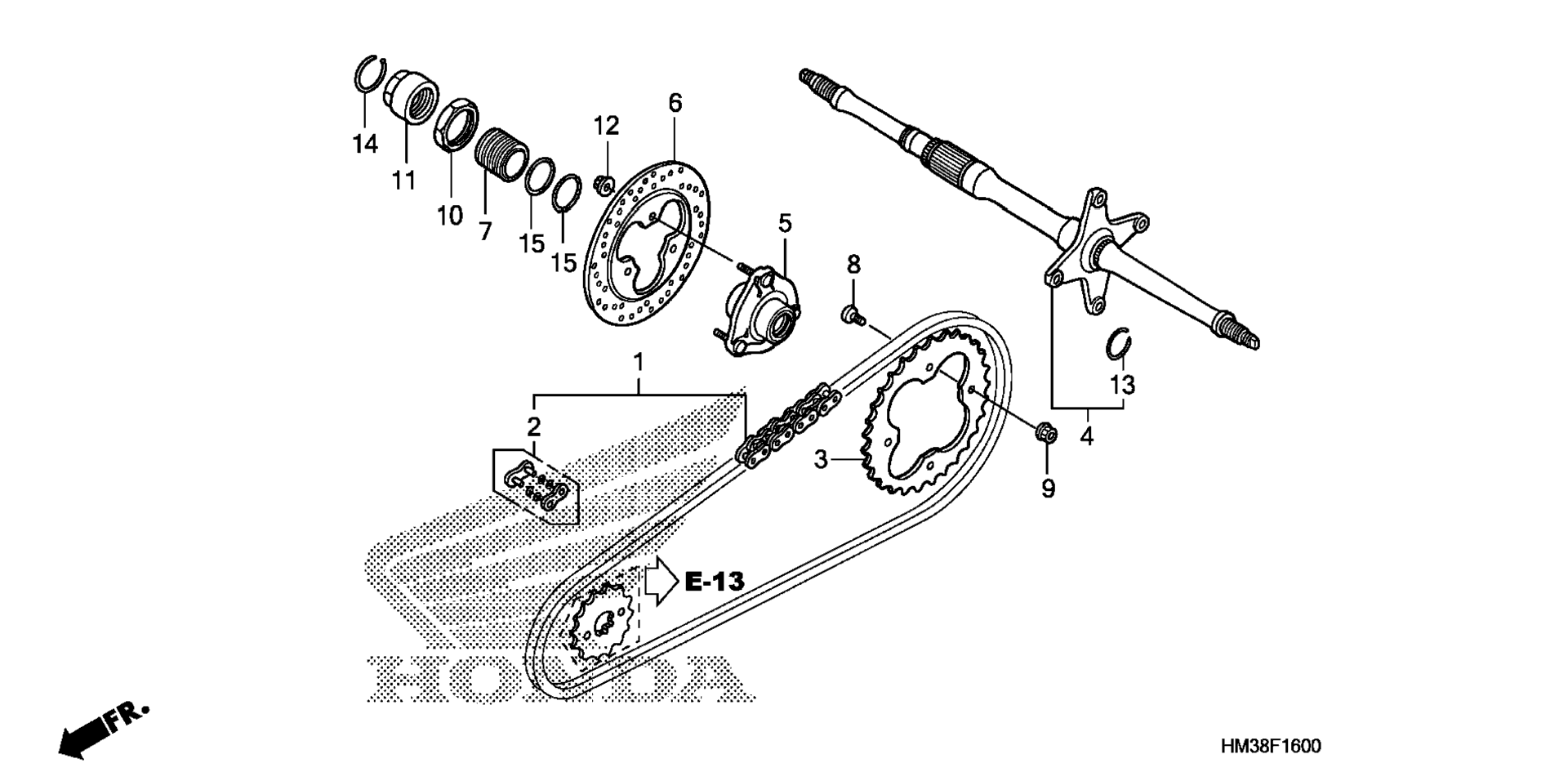 Задняя часть Wheel Axle